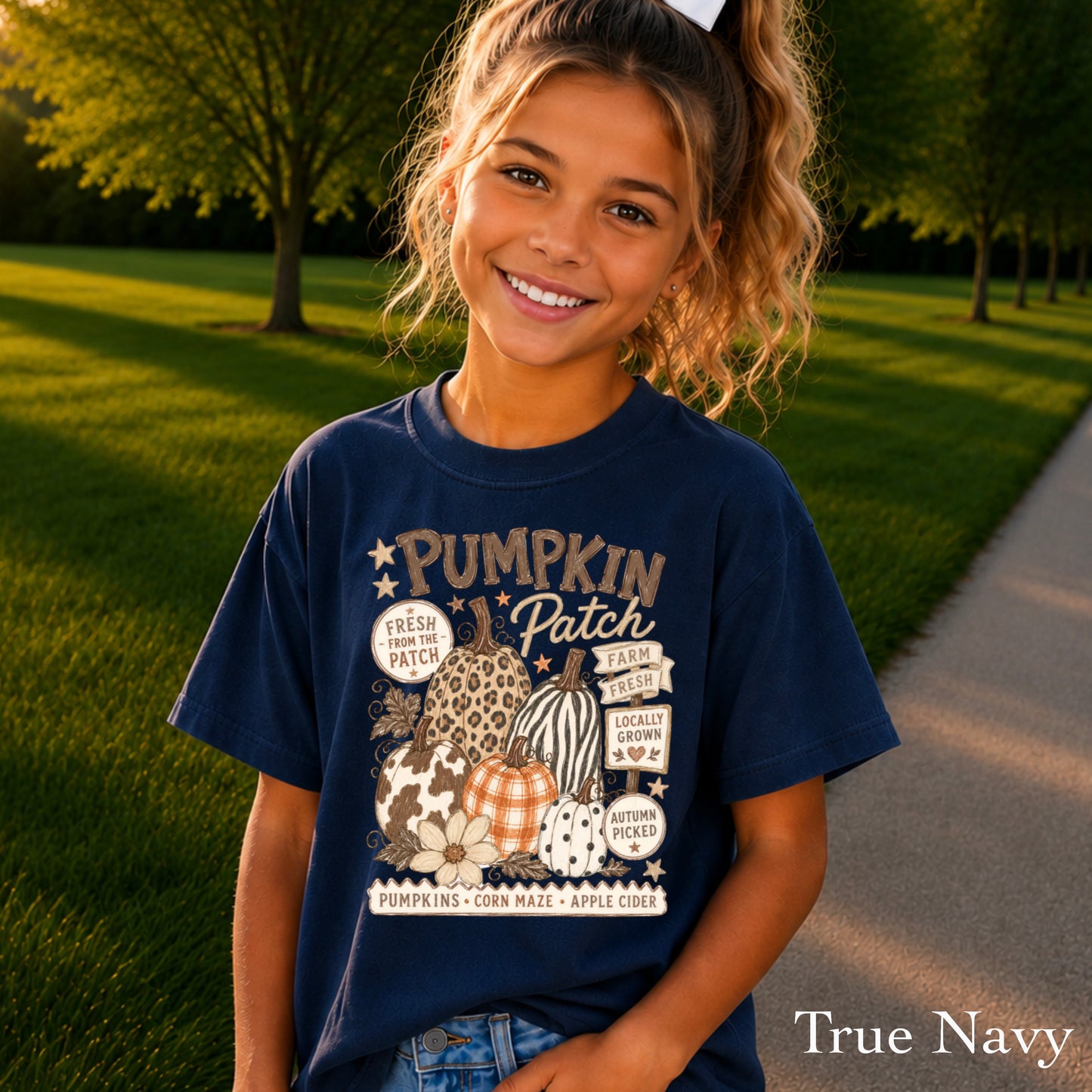 Fall Pumpkin Patch Youth Comfort Color T-Shirt