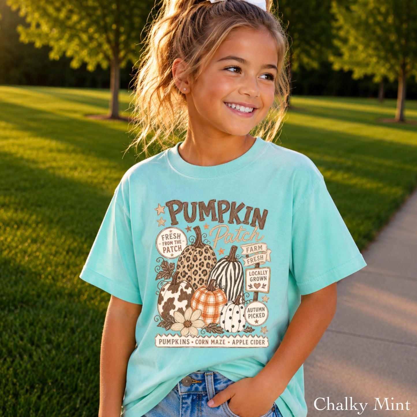Fall Pumpkin Patch Youth Comfort Color T-Shirt