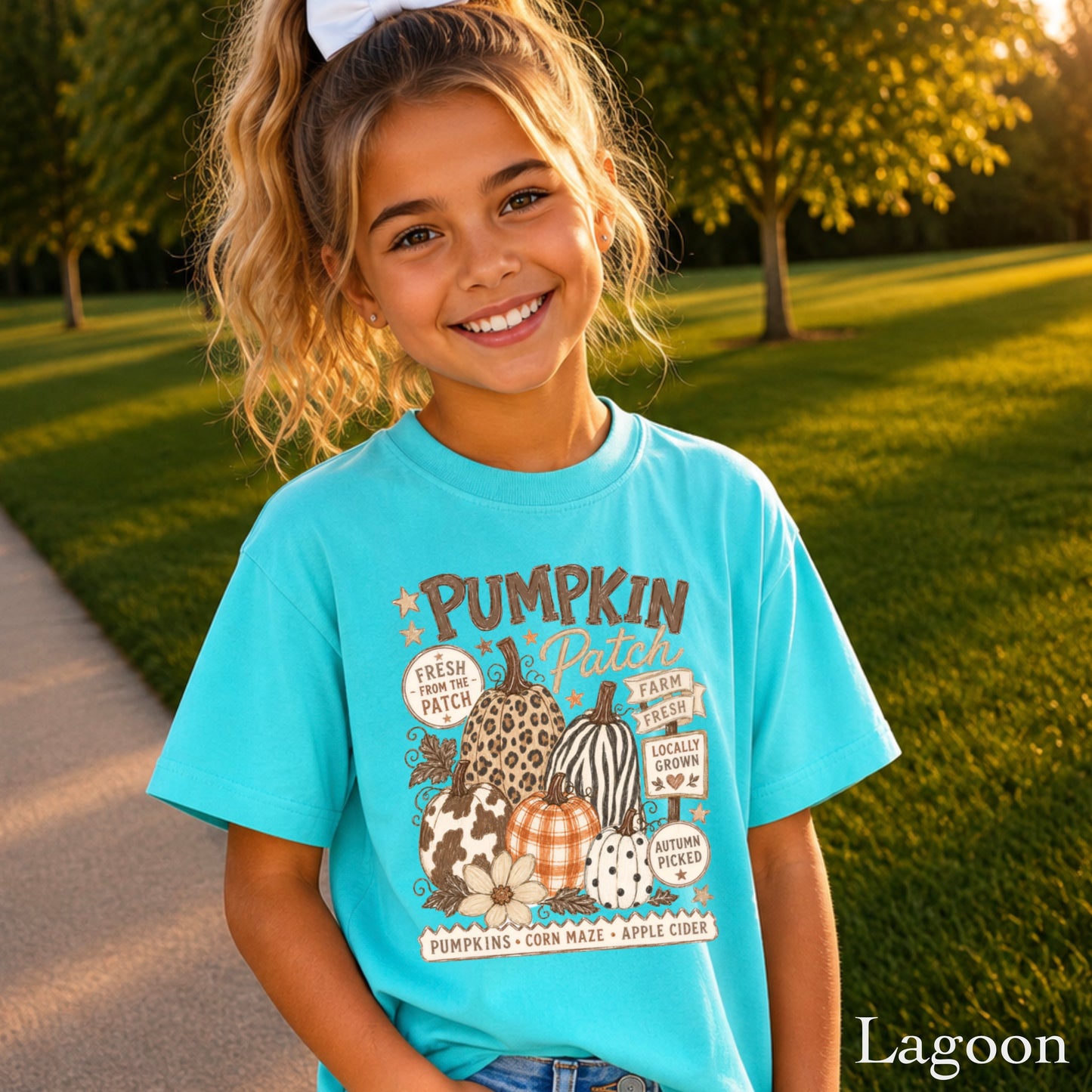 Fall Pumpkin Patch Youth Comfort Color T-Shirt