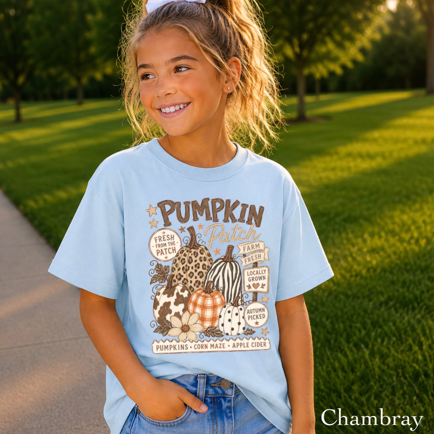 Fall Pumpkin Patch Youth Comfort Color T-Shirt