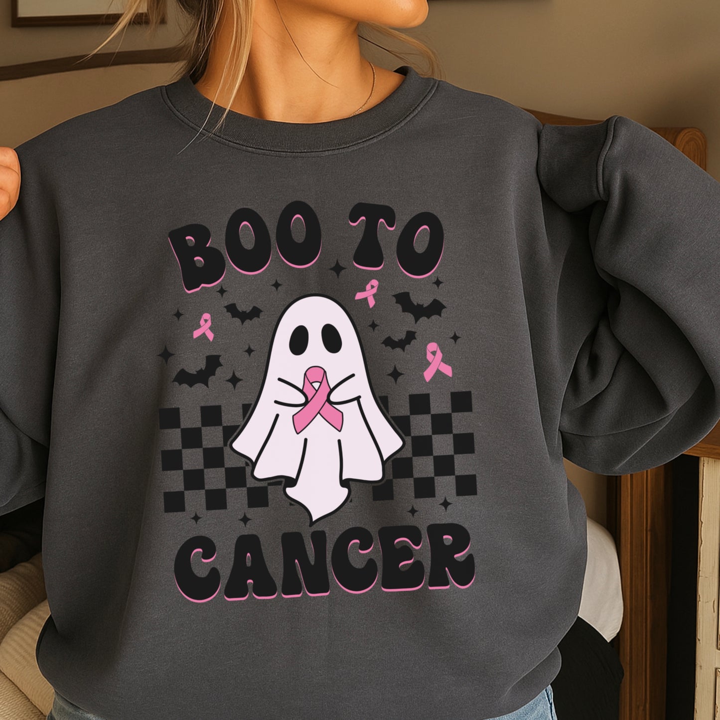 Boo To Cancer Crewneck Sweatshirt