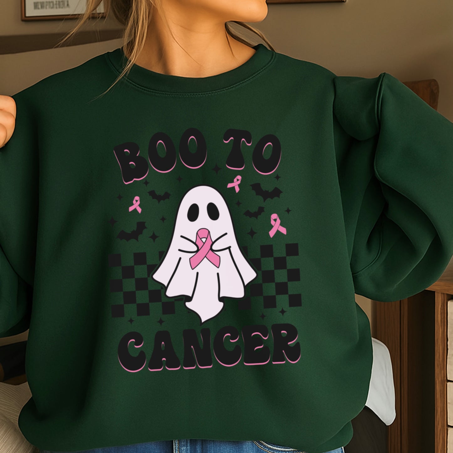 Boo To Cancer Crewneck Sweatshirt
