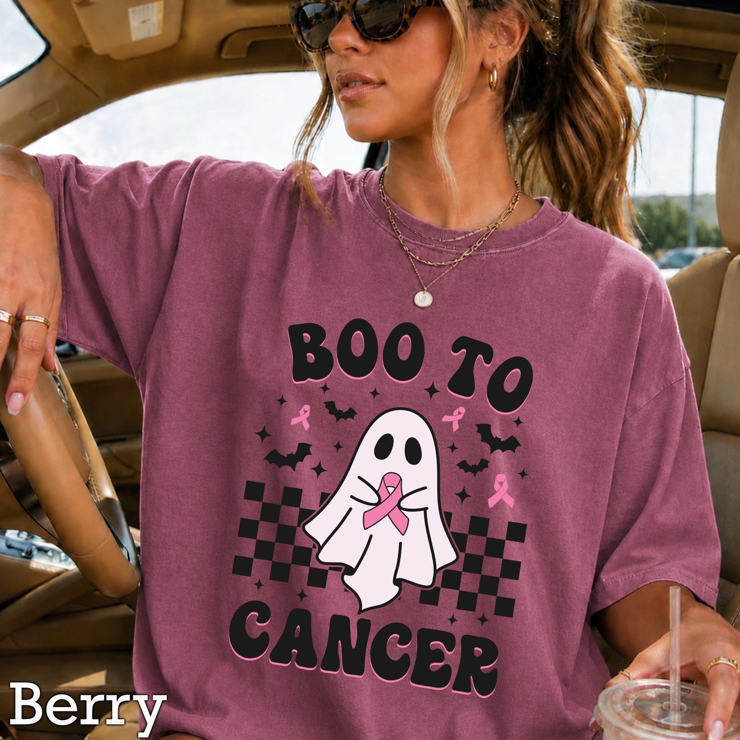 Boo To Cancer Comfort Color Graphic Tee