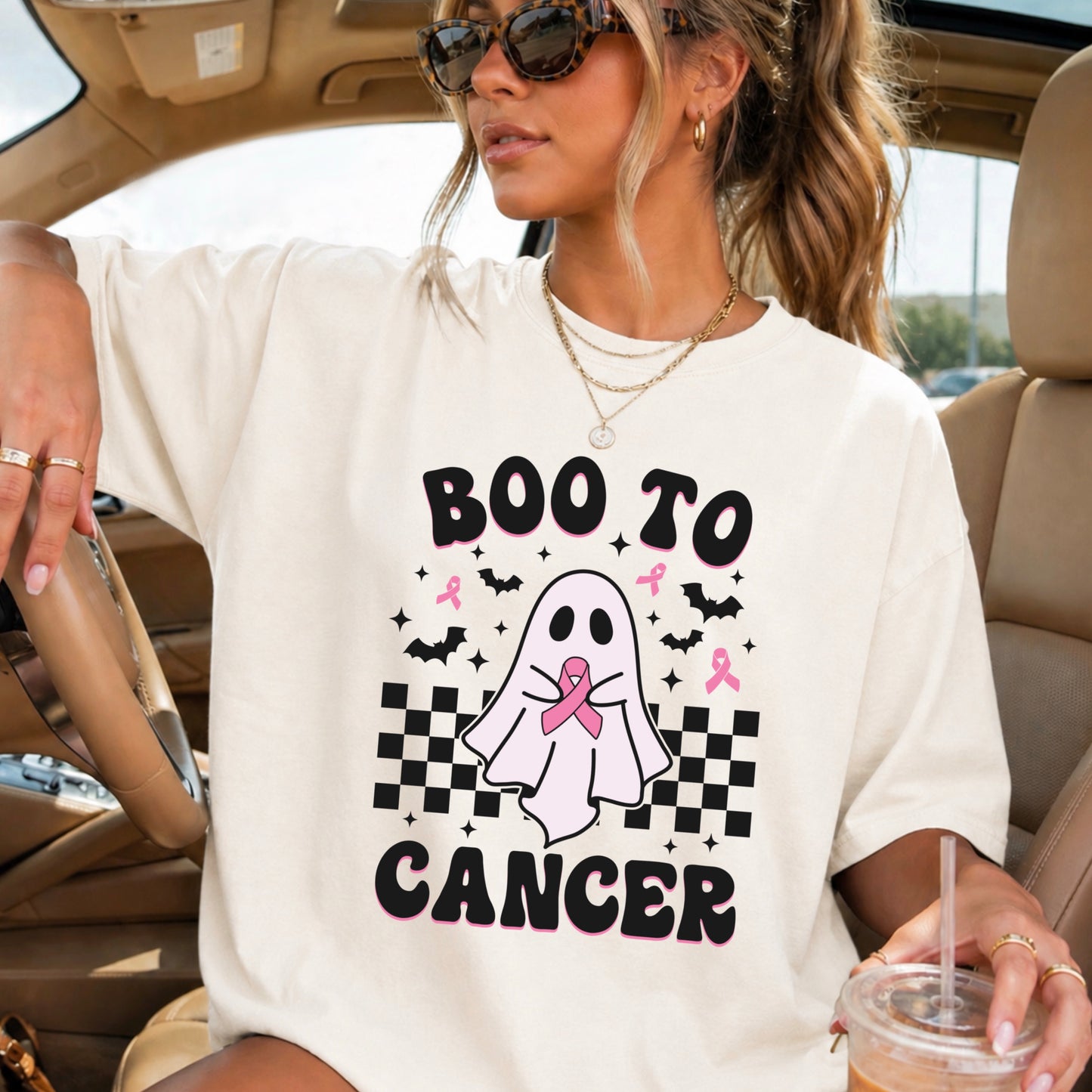Boo To Cancer Comfort Color Graphic Tee