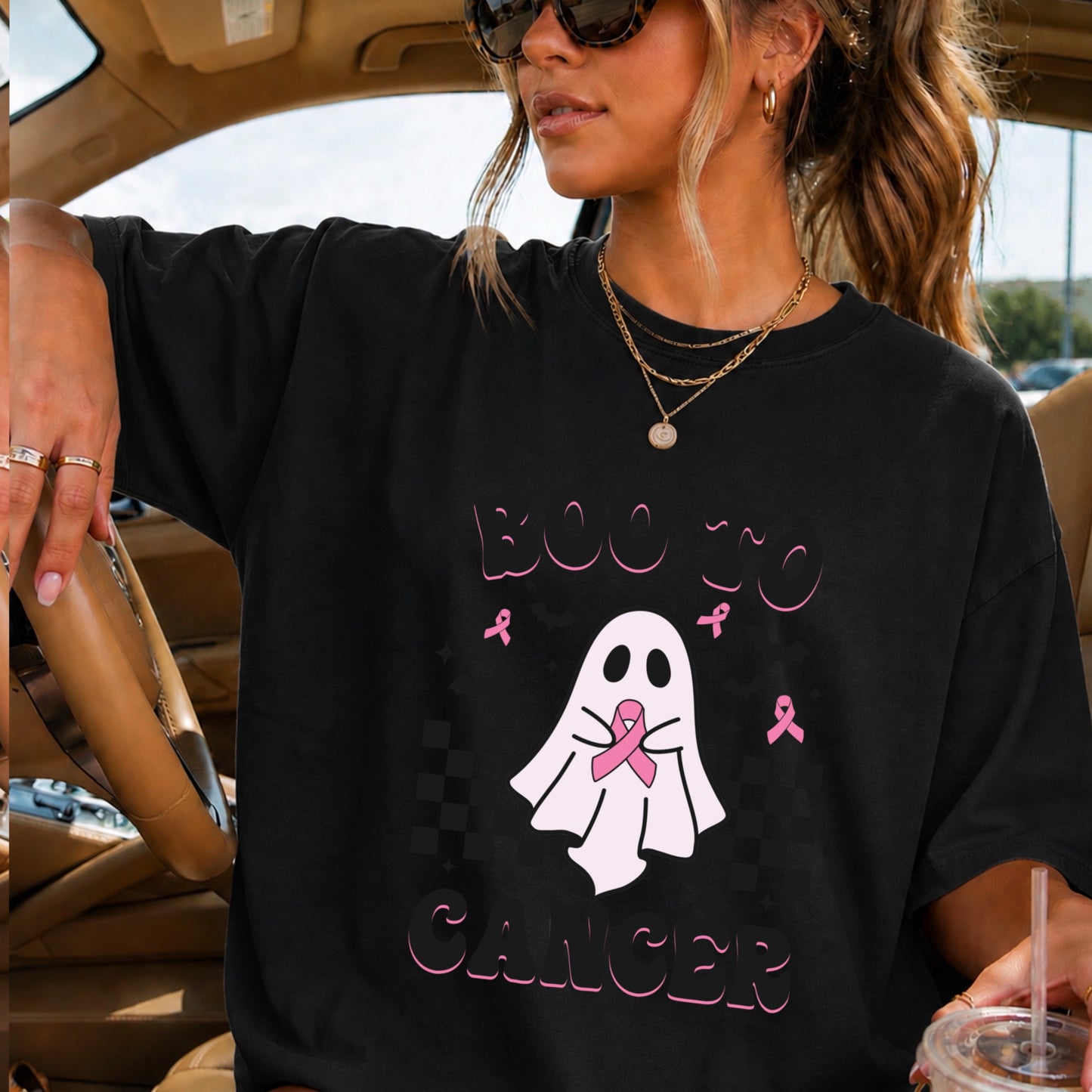 Boo To Cancer Comfort Color Graphic Tee