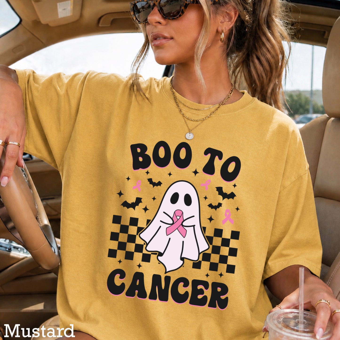 Boo To Cancer Comfort Color Graphic Tee