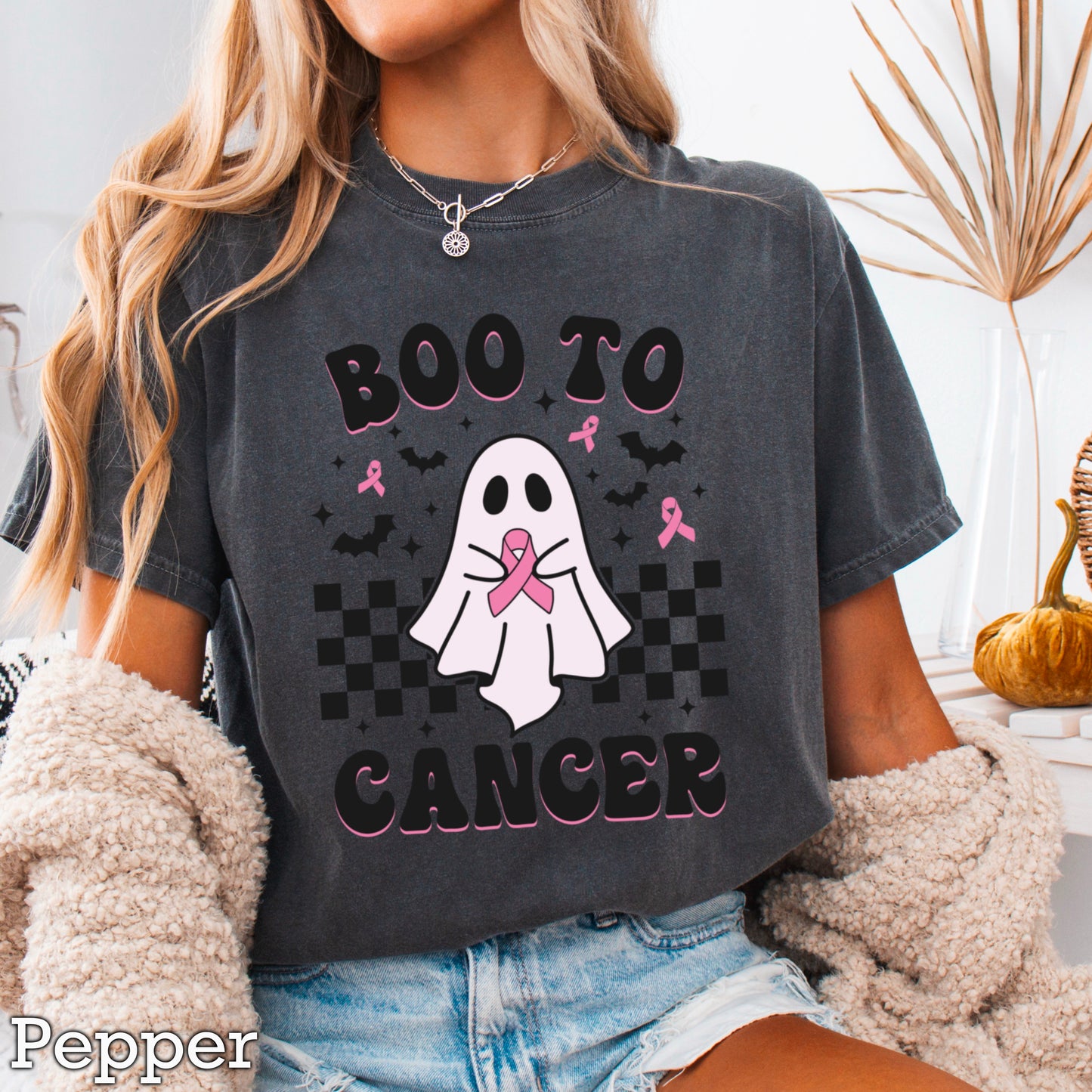 Boo To Cancer Comfort Color Graphic Tee