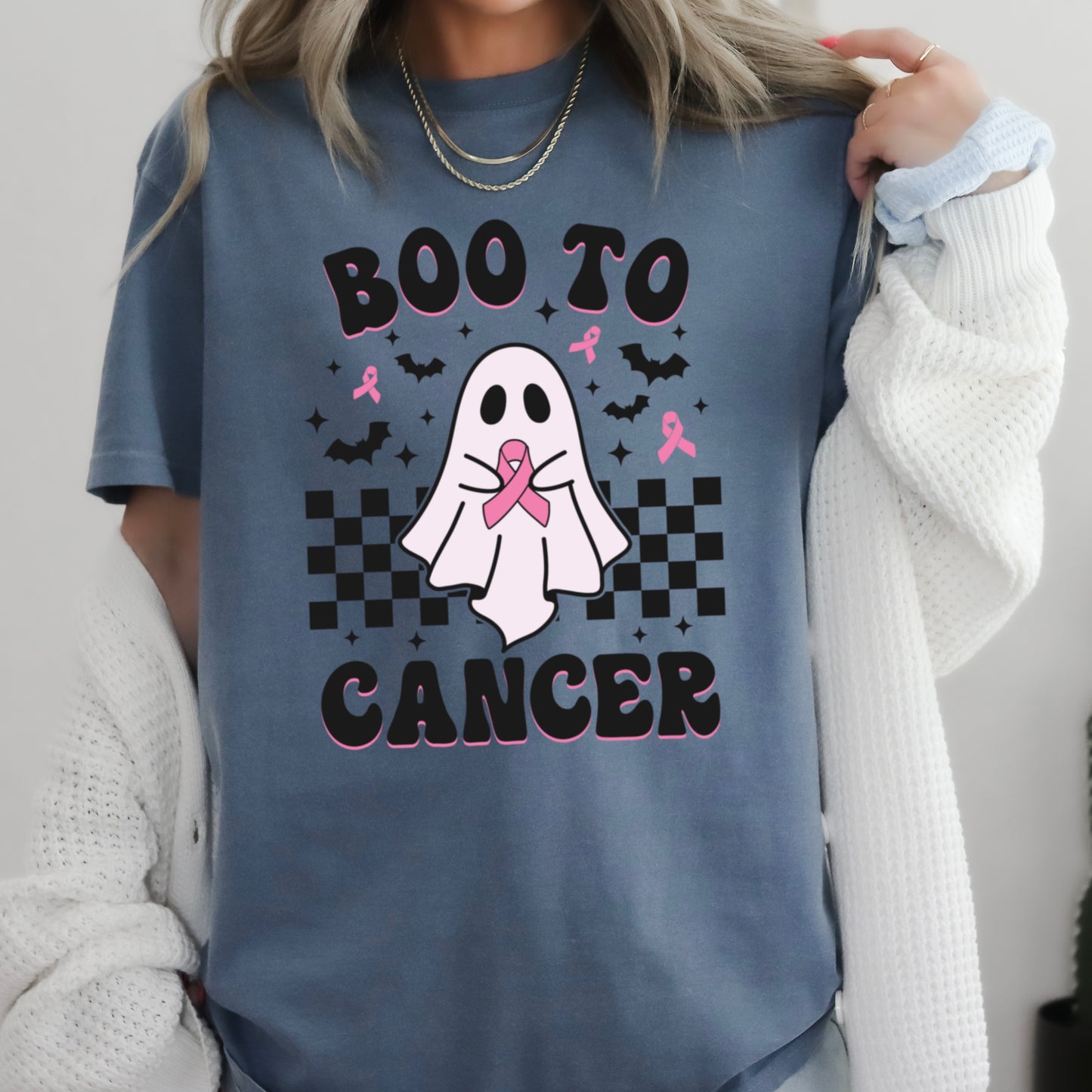 Boo To Cancer Comfort Color Graphic Tee