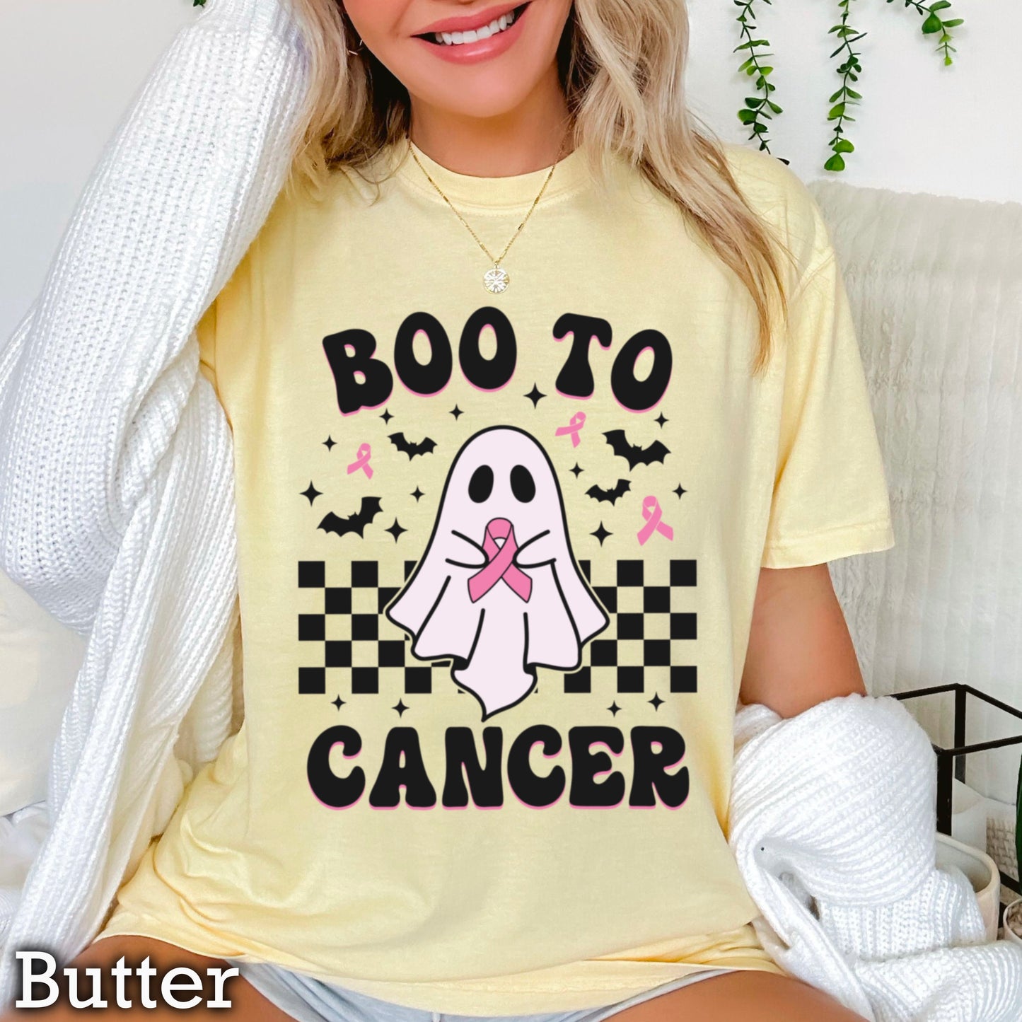 Boo To Cancer Comfort Color Graphic Tee