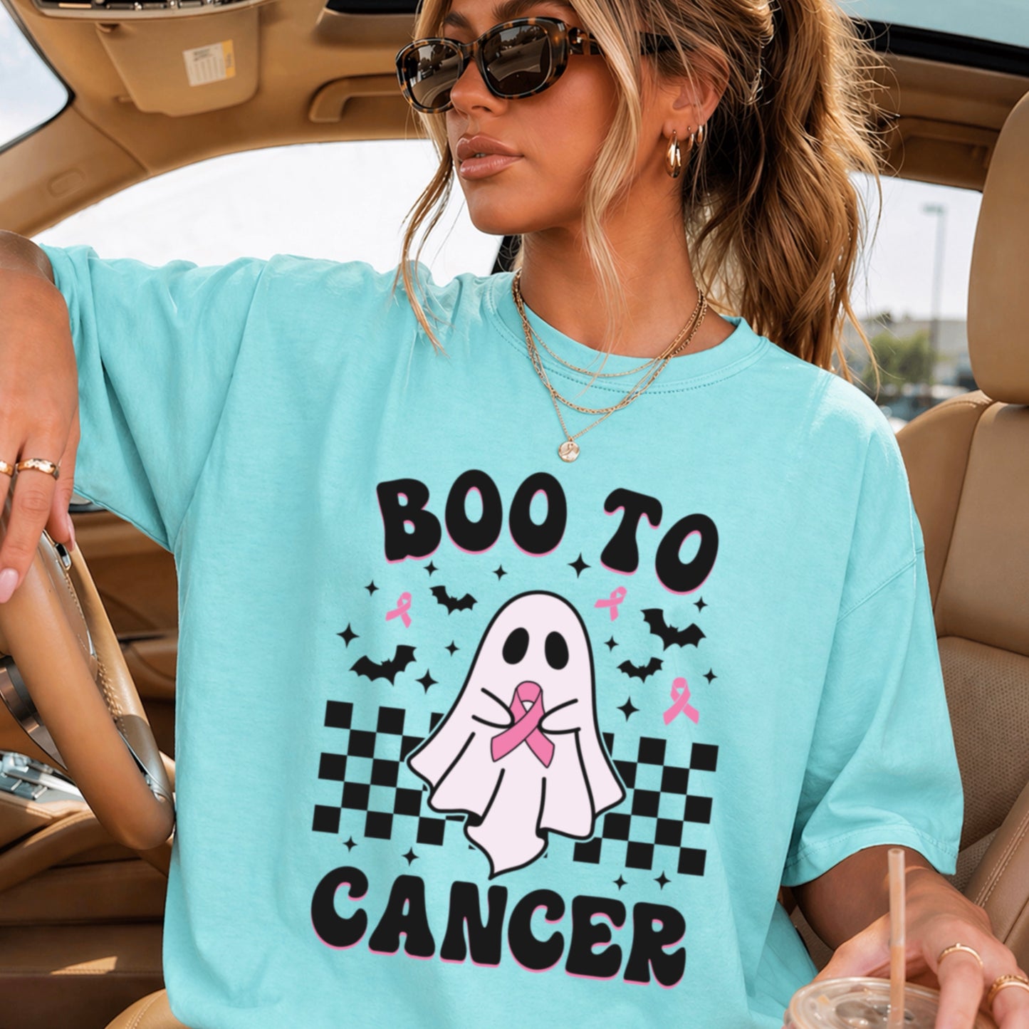 Boo To Cancer Comfort Color Graphic Tee