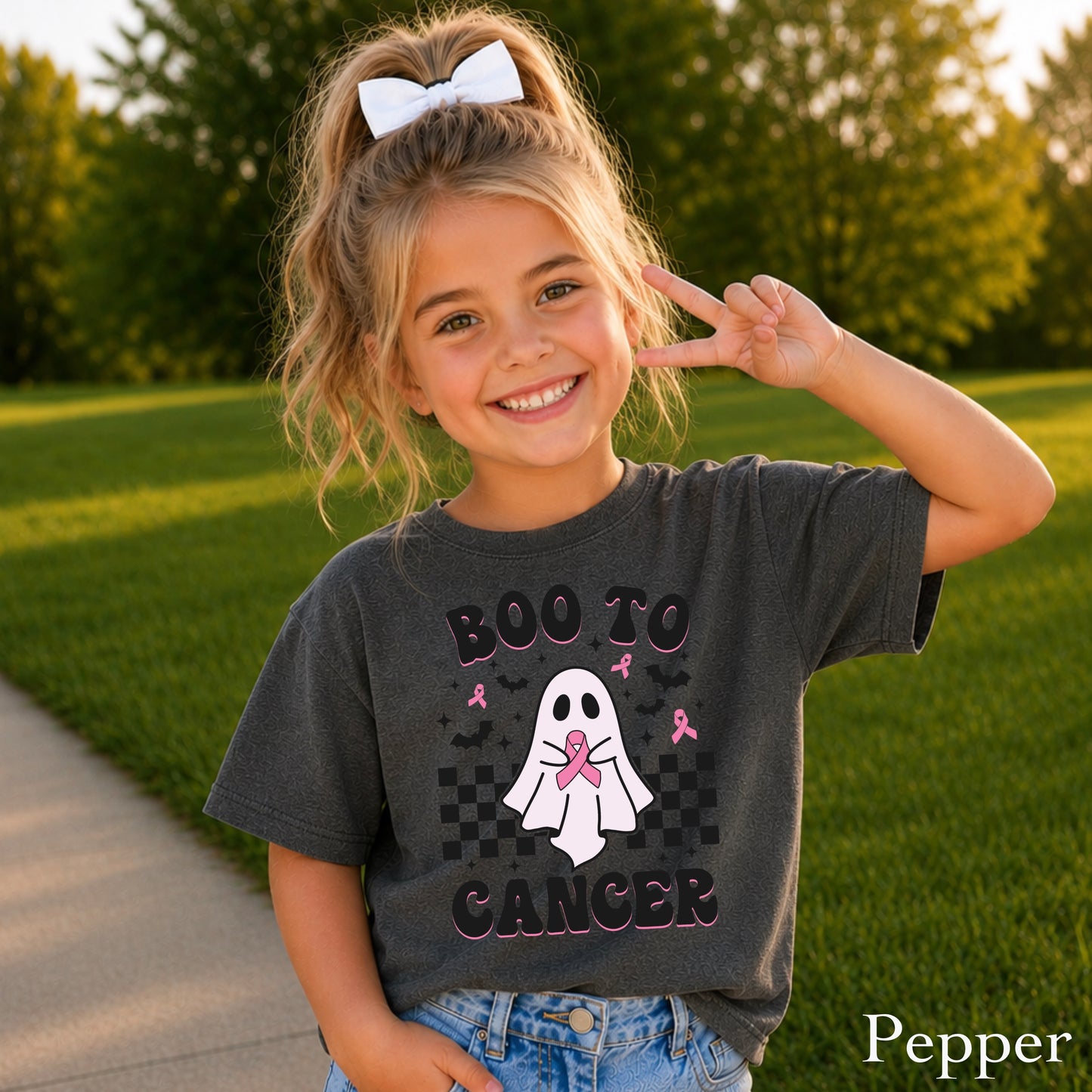 Boo To Cancer Youth Comfort Color T-Shirt