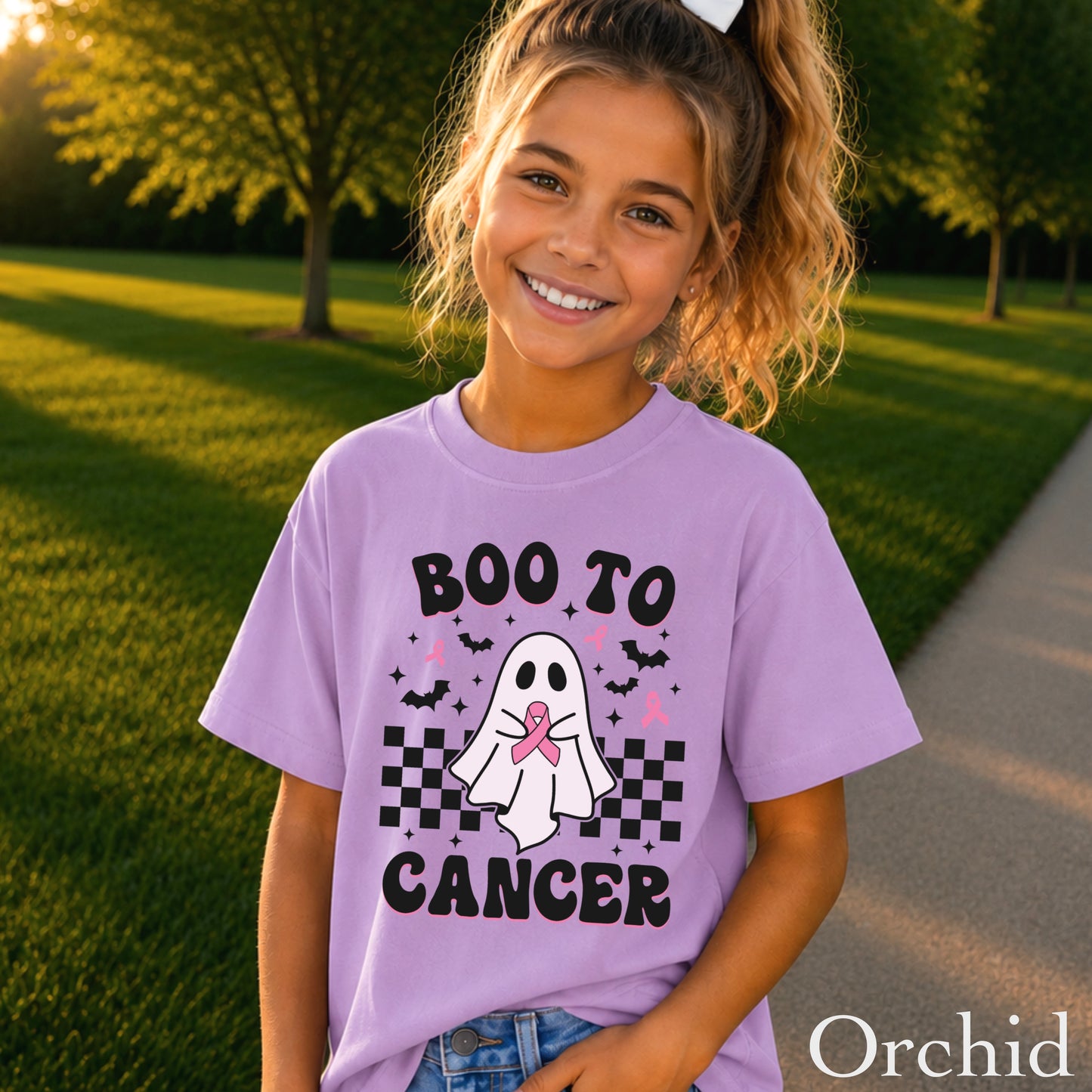 Boo To Cancer Youth Comfort Color T-Shirt