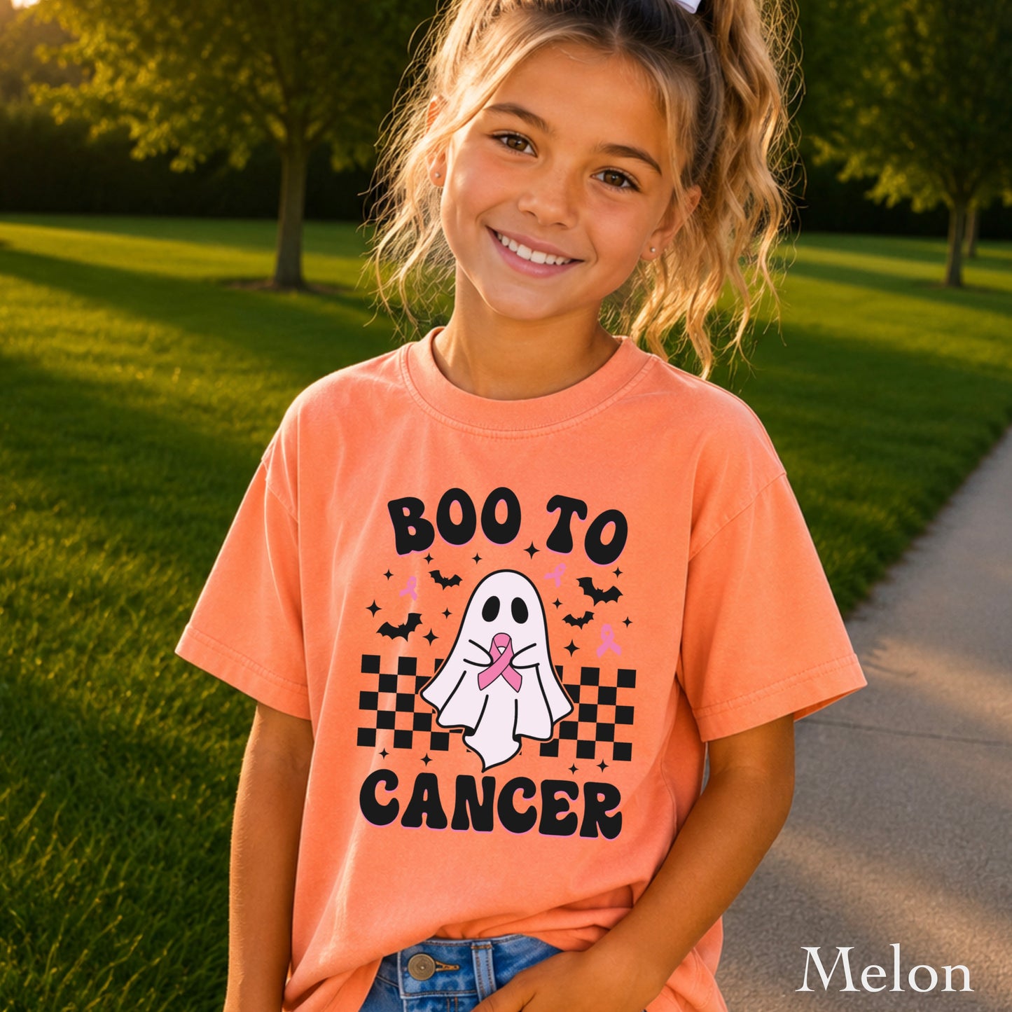 Boo To Cancer Youth Comfort Color T-Shirt