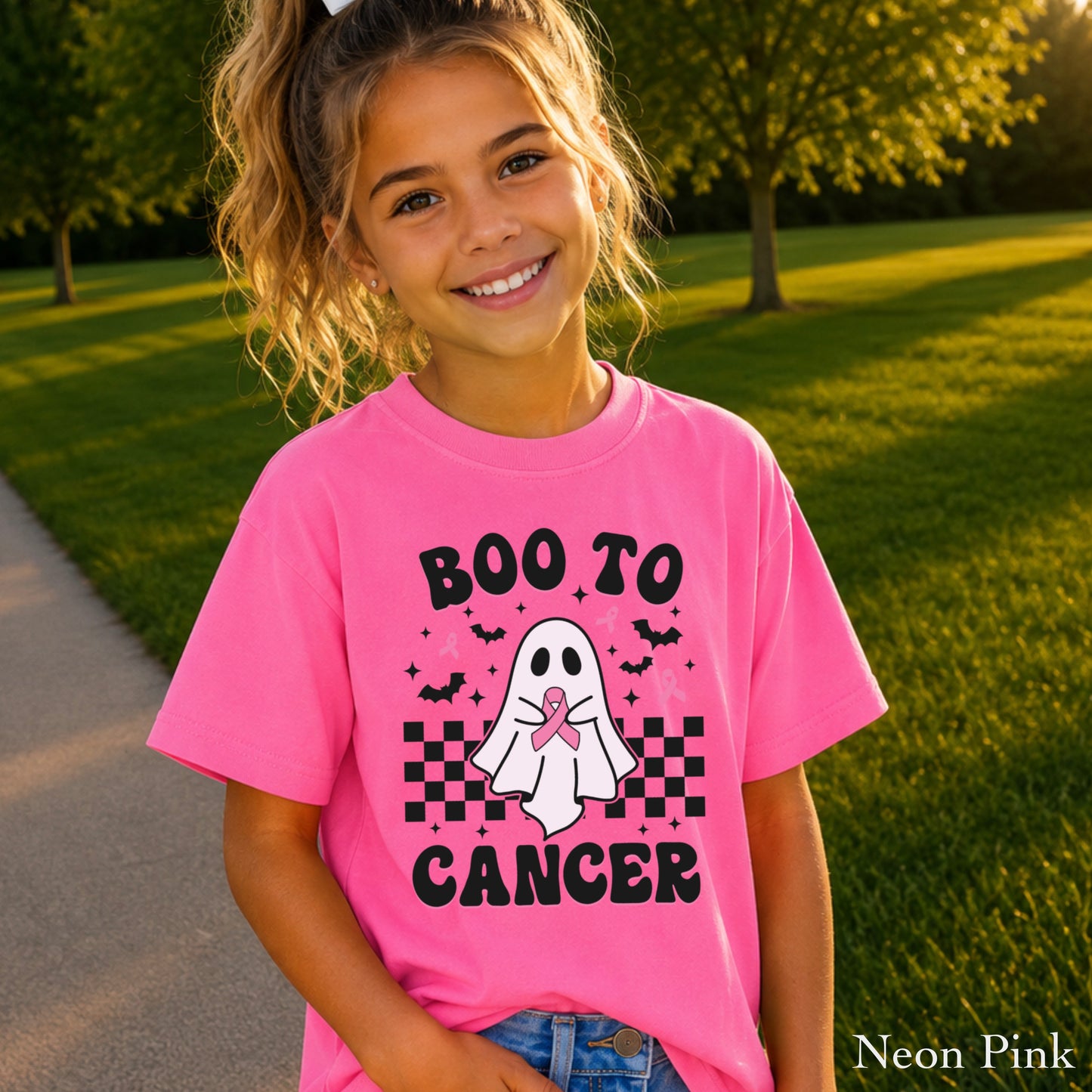 Boo To Cancer Youth Comfort Color T-Shirt