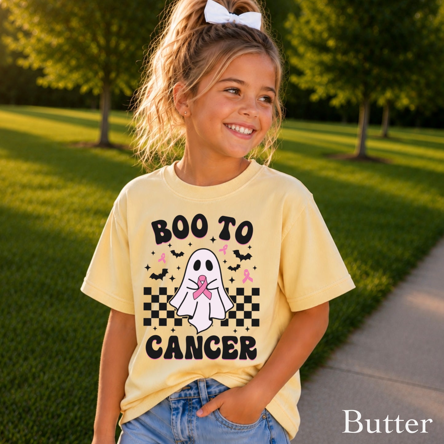 Boo To Cancer Youth Comfort Color T-Shirt