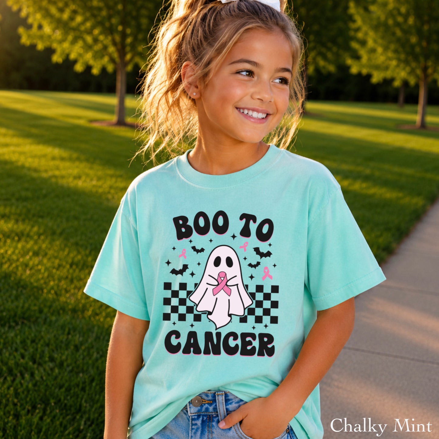 Boo To Cancer Youth Comfort Color T-Shirt