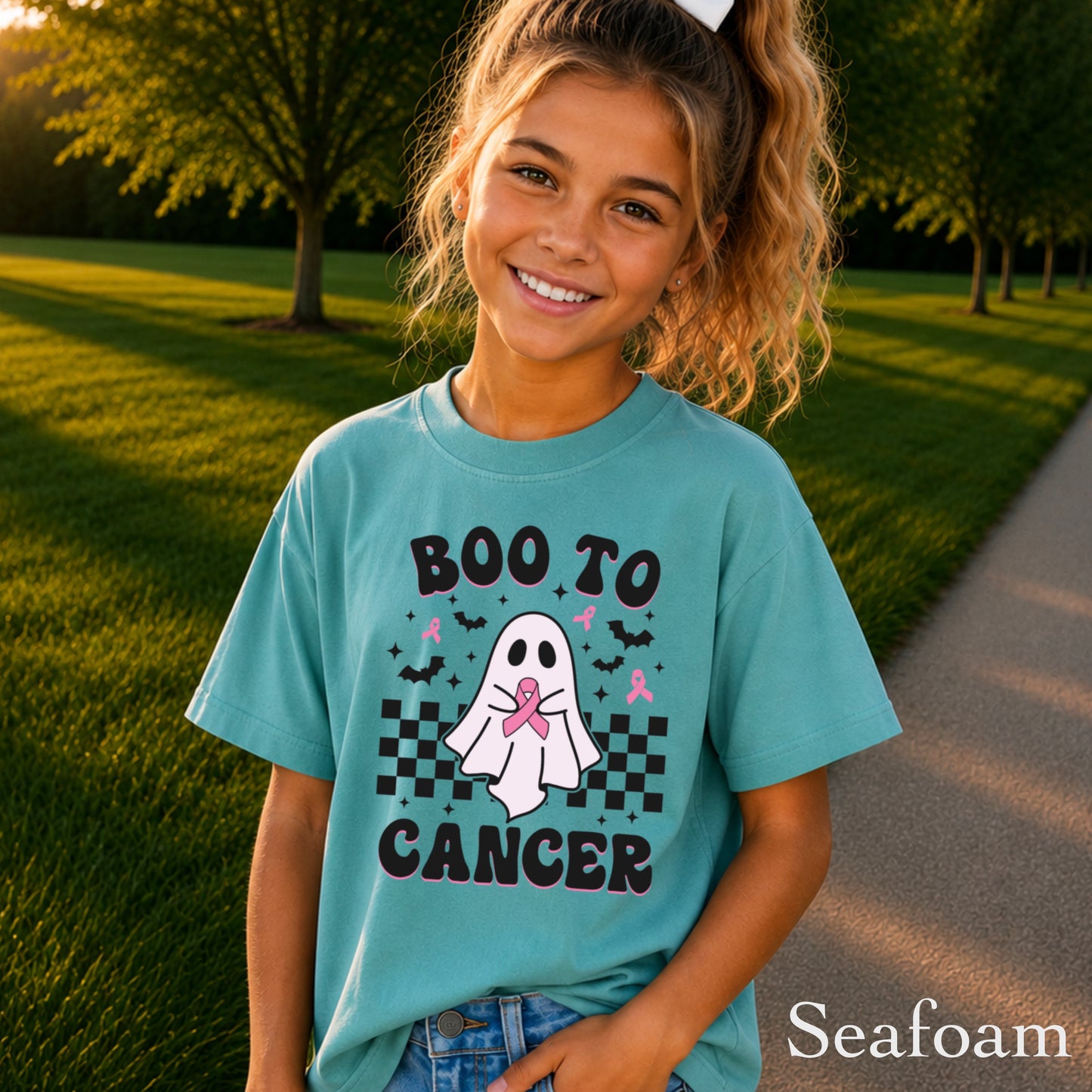 Boo To Cancer Youth Comfort Color T-Shirt