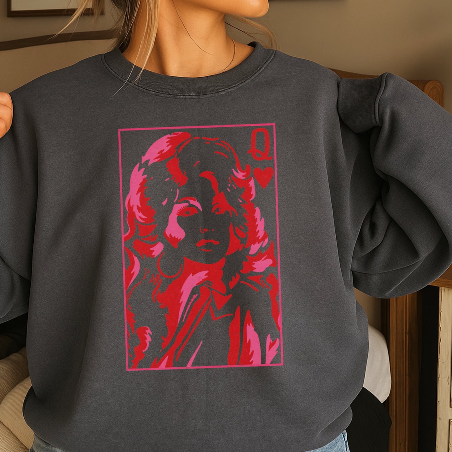 Dolly Queen Of Hearts Crewneck Sweatshirt