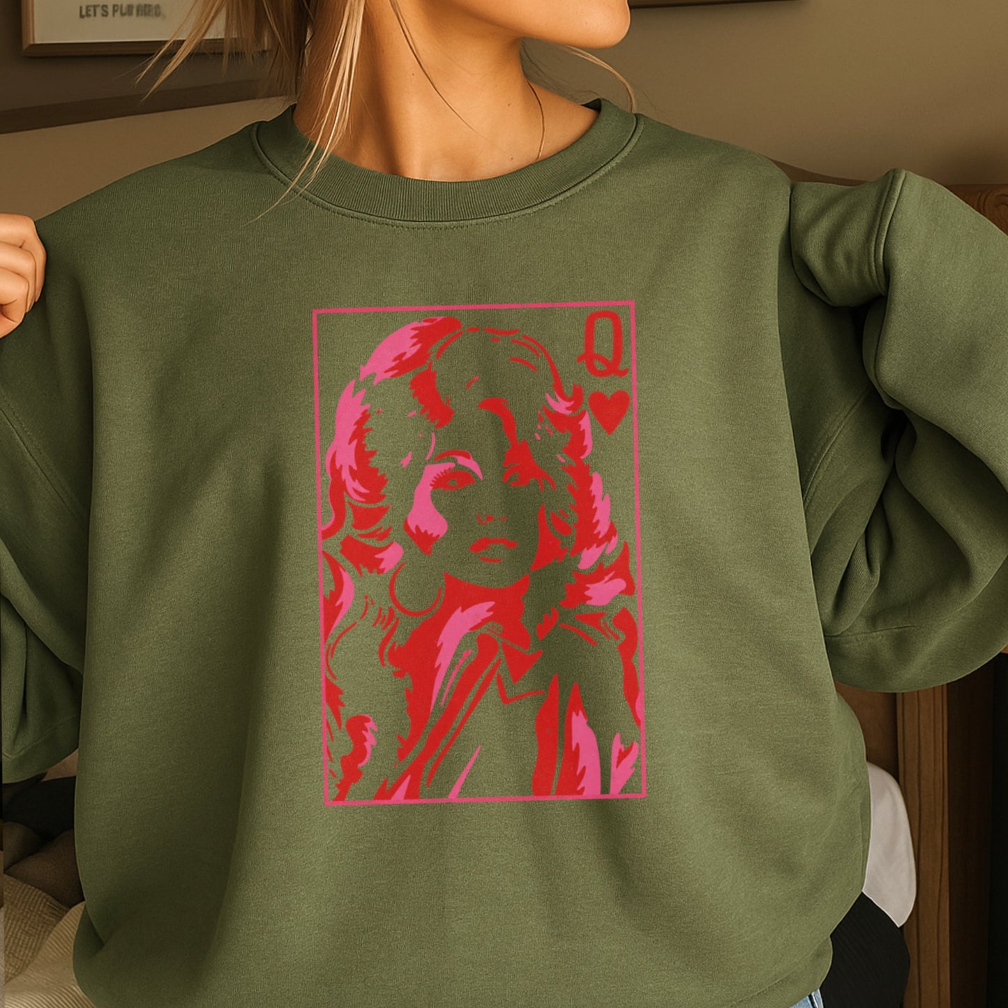 Dolly Queen Of Hearts Crewneck Sweatshirt