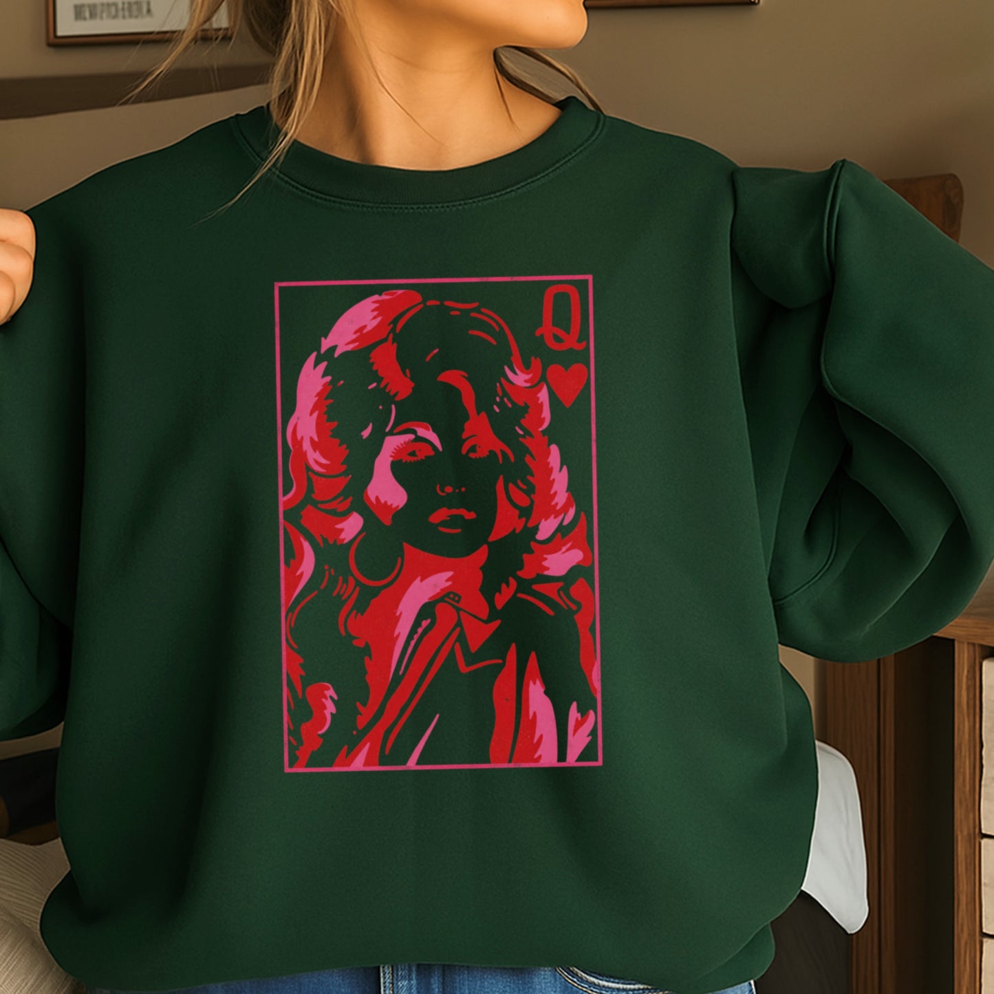 Dolly Queen Of Hearts Crewneck Sweatshirt