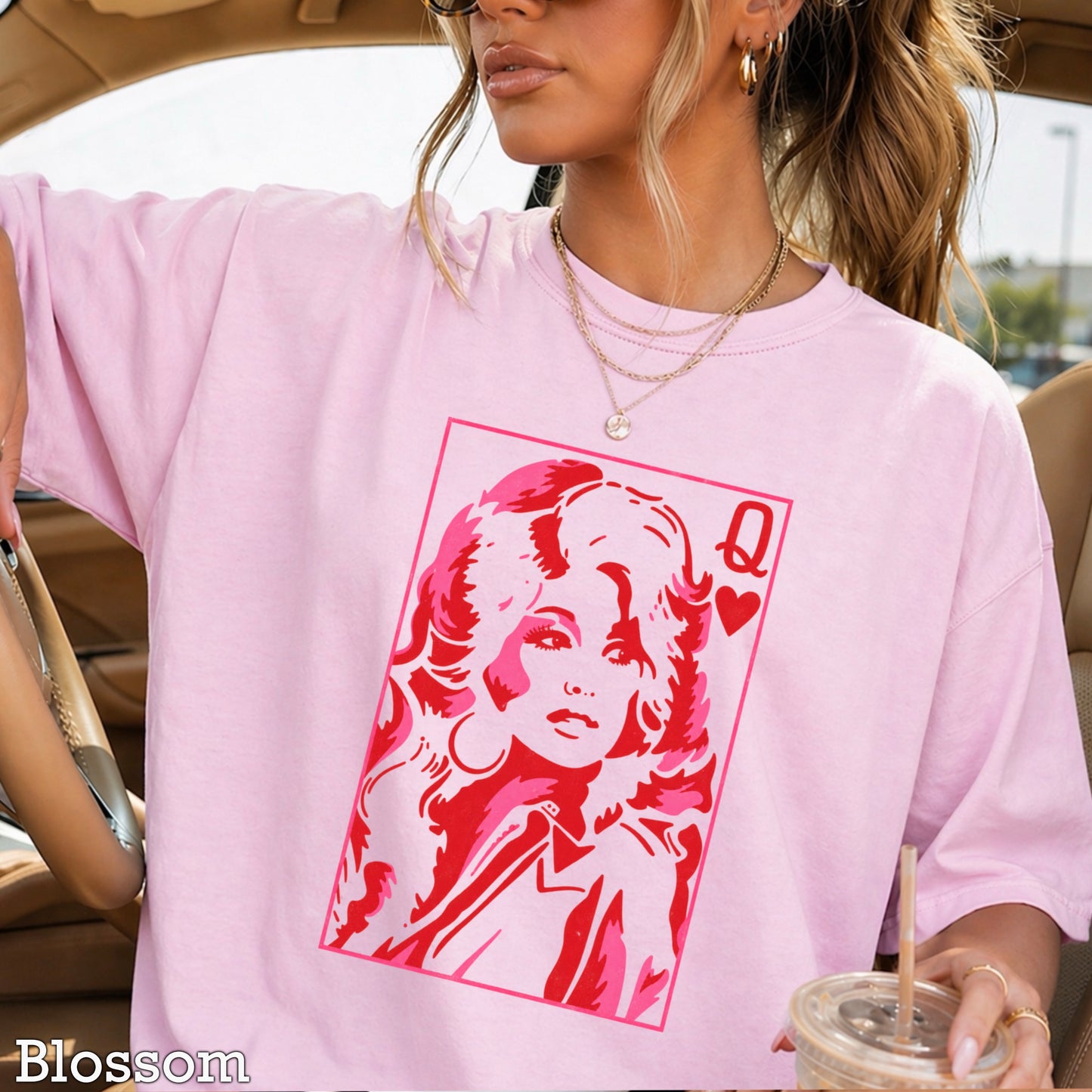 Dolly Queen Of Hearts Comfort Color Graphic Tee