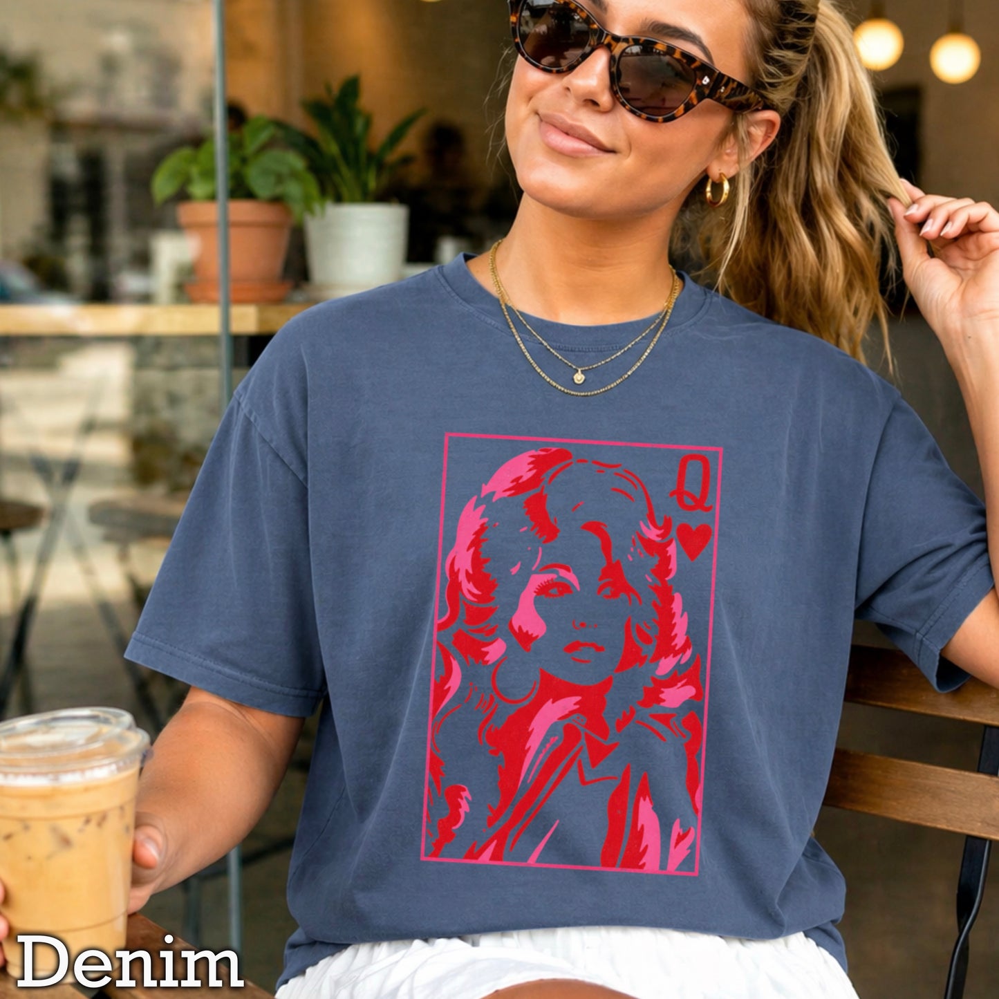 Dolly Queen Of Hearts Comfort Color Graphic Tee