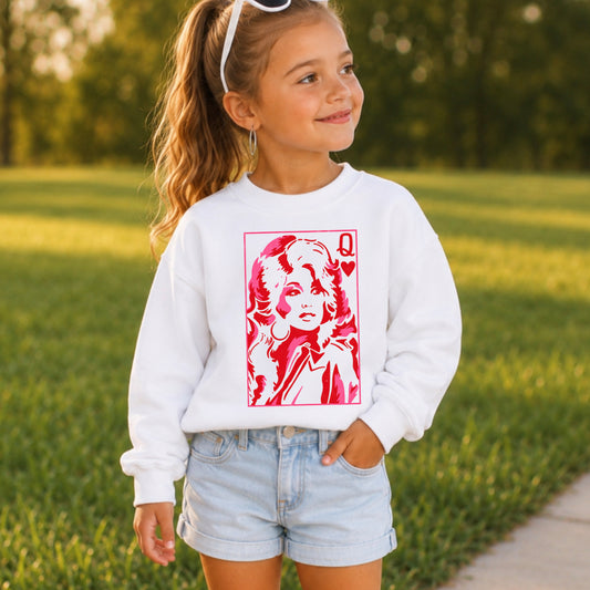 Queen Of Hearts  Youth Crewneck Sweatshirt