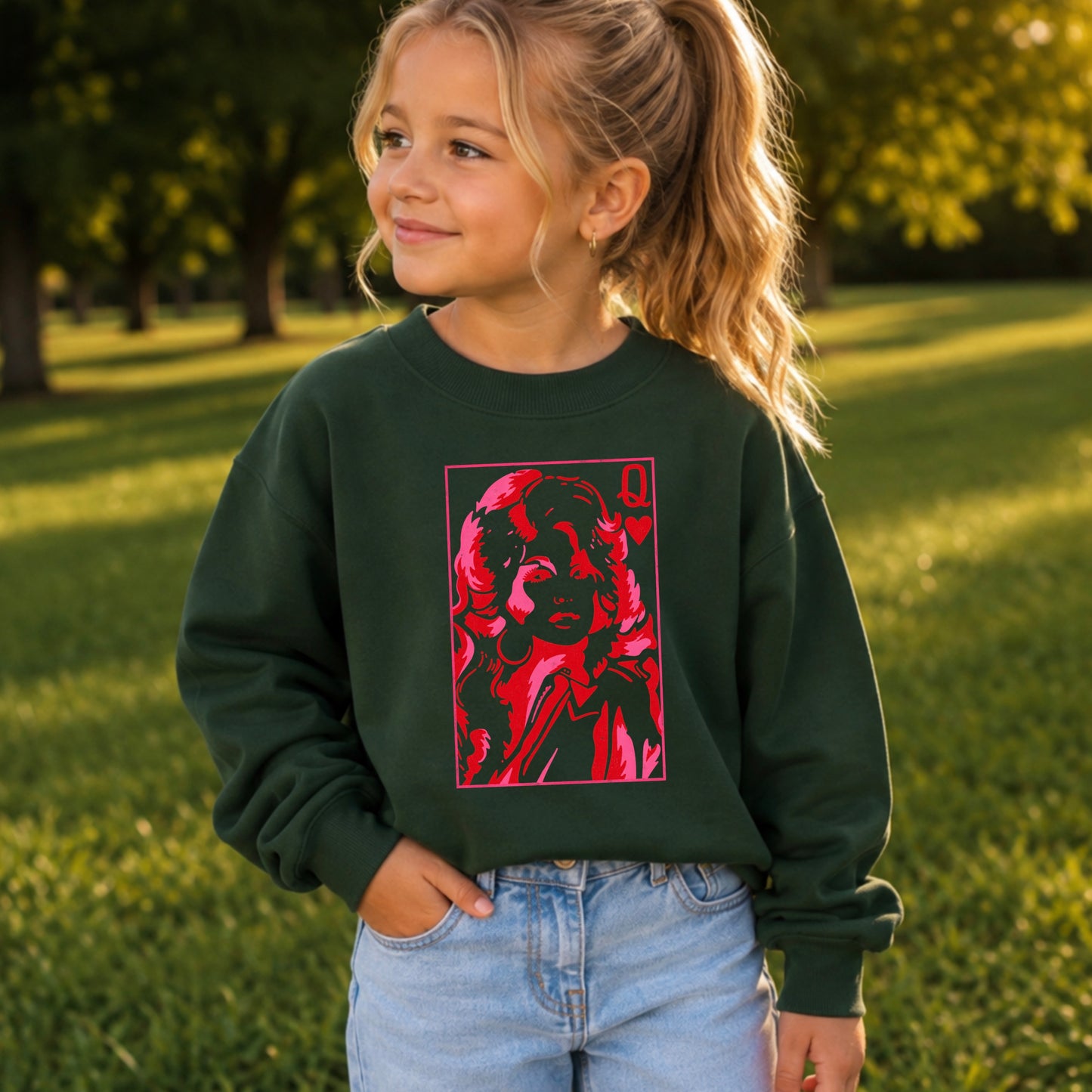 Queen Of Hearts  Youth Crewneck Sweatshirt
