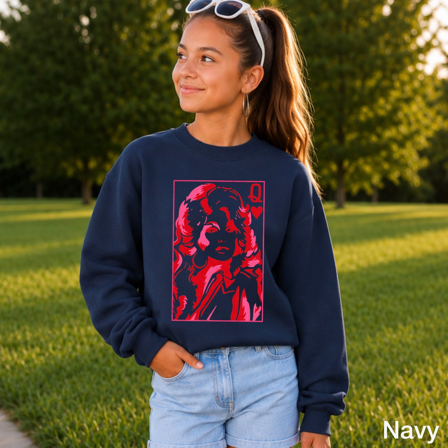 Queen Of Hearts  Youth Crewneck Sweatshirt