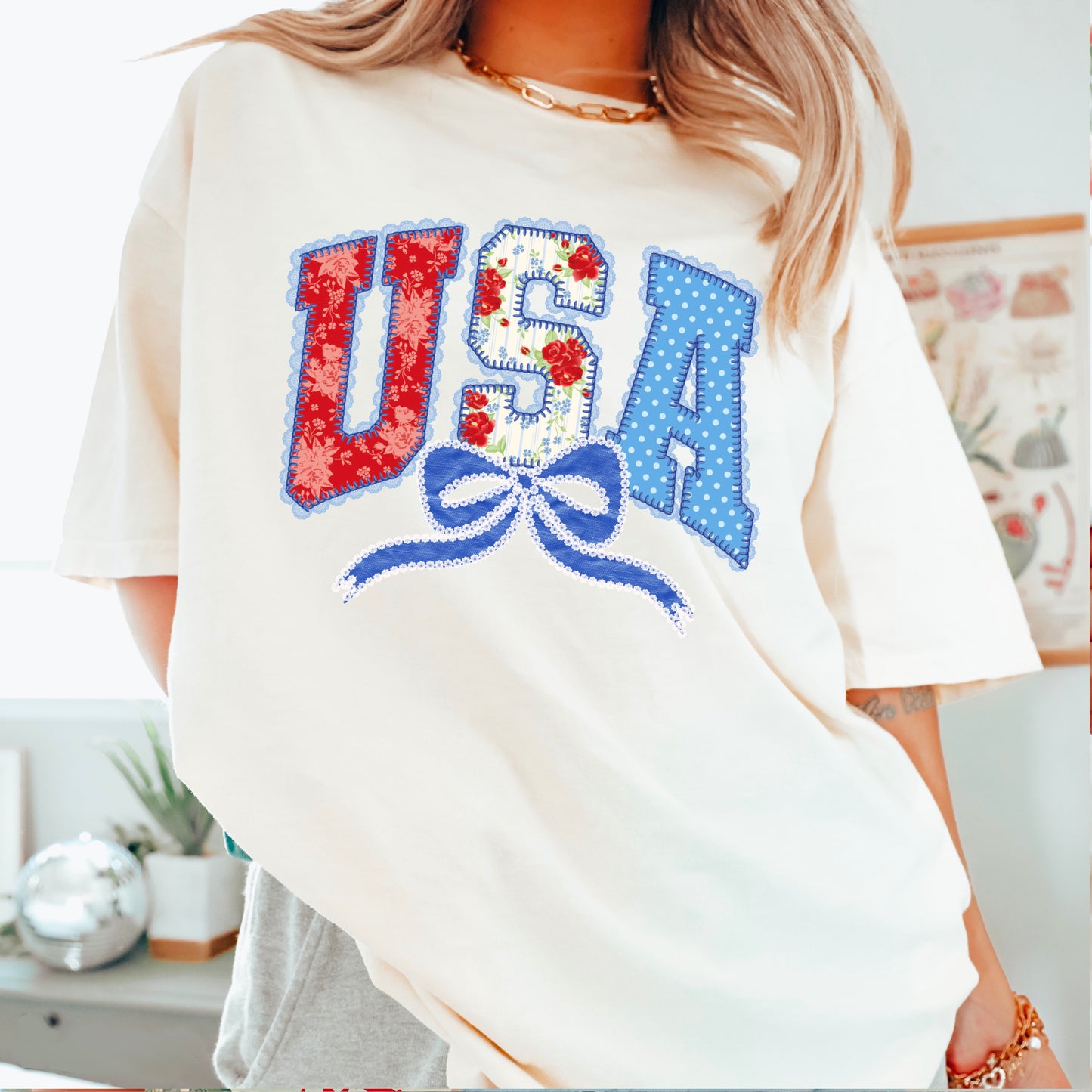 USA Floral DTF Transfer