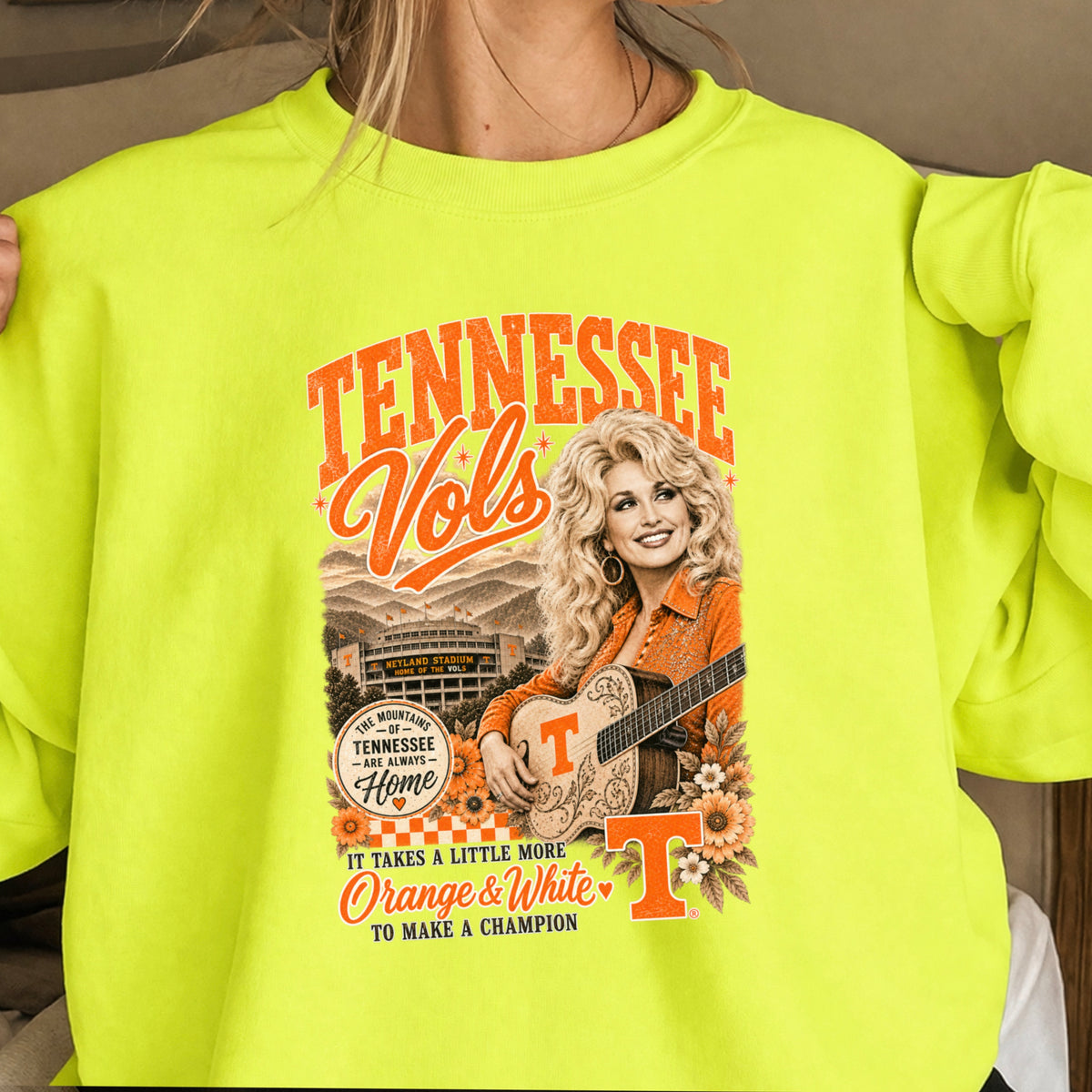 Orange & White Dolly Crewneck Sweatshirt