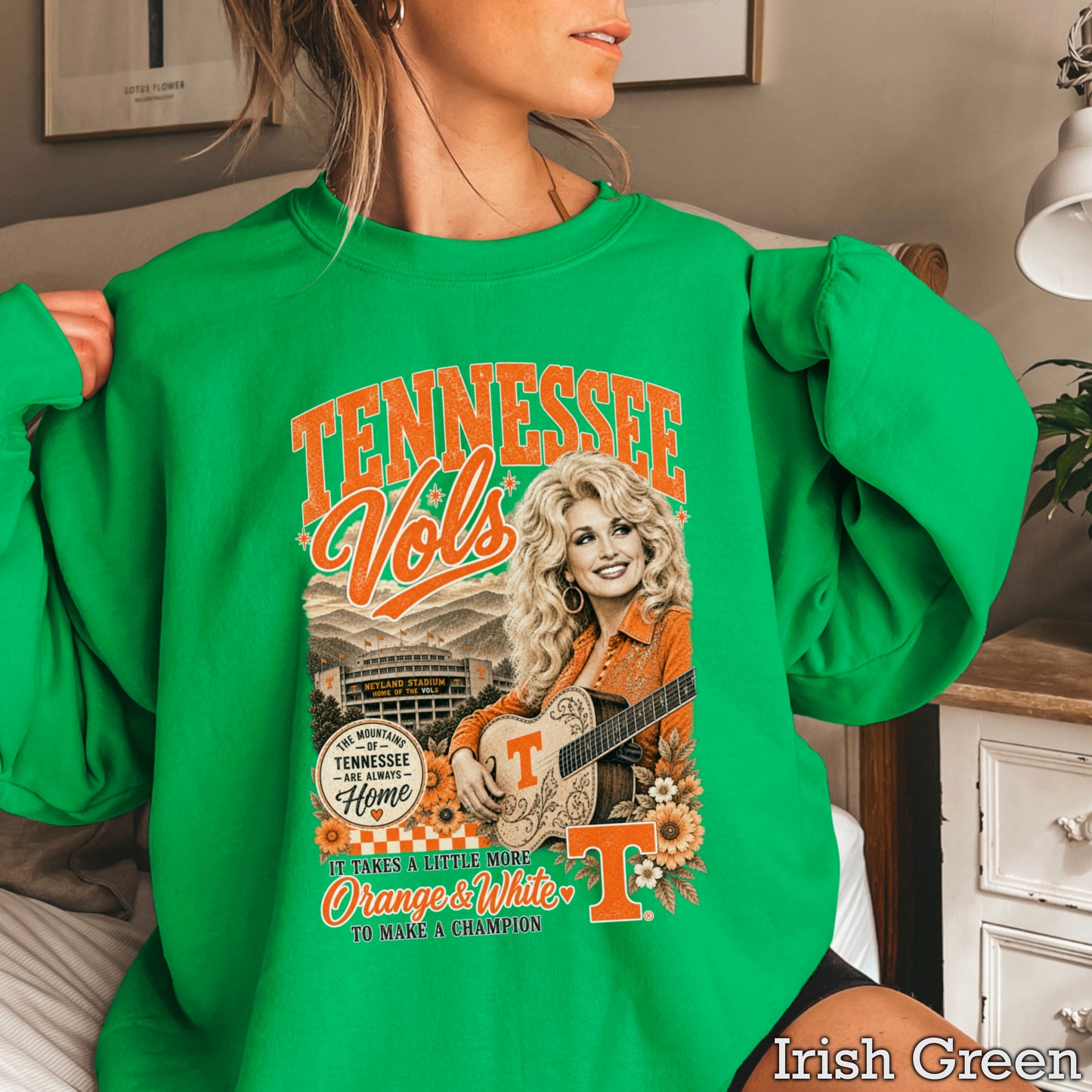 Orange & White Dolly Crewneck Sweatshirt