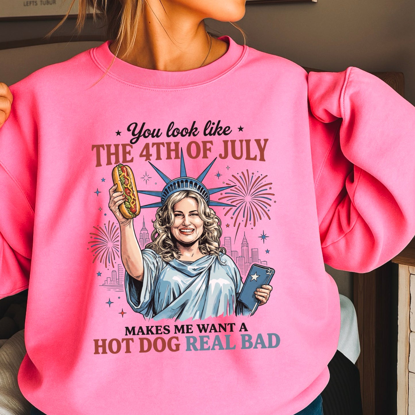 You Look Like The 4th Of July Crewneck Sweatshirt