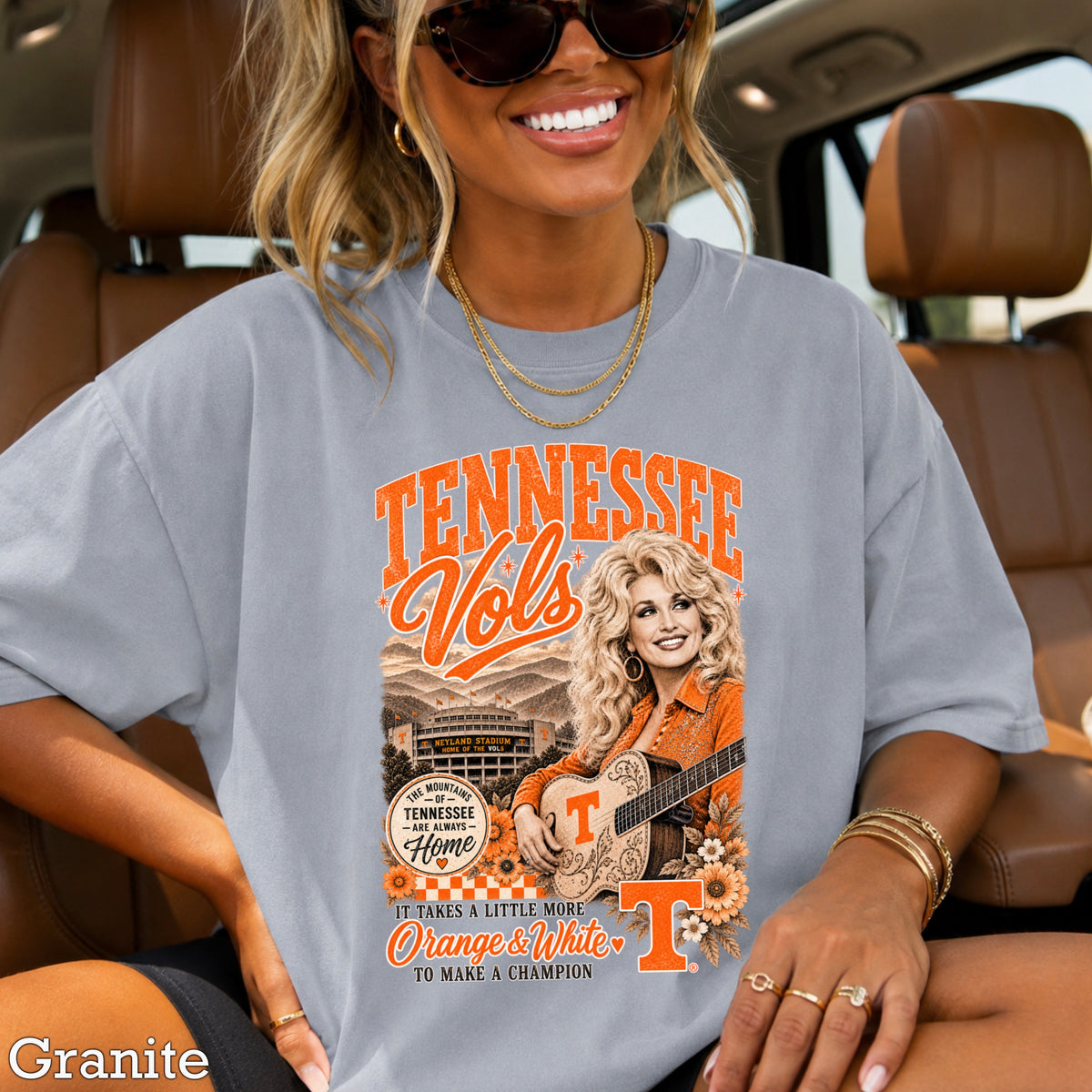 Orange & White Dolly Comfort Color Graphic Tee