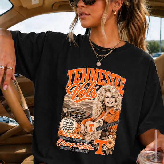 Orange & White Dolly Comfort Color Graphic Tee