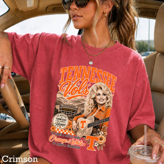 Orange & White Dolly Comfort Color Graphic Tee