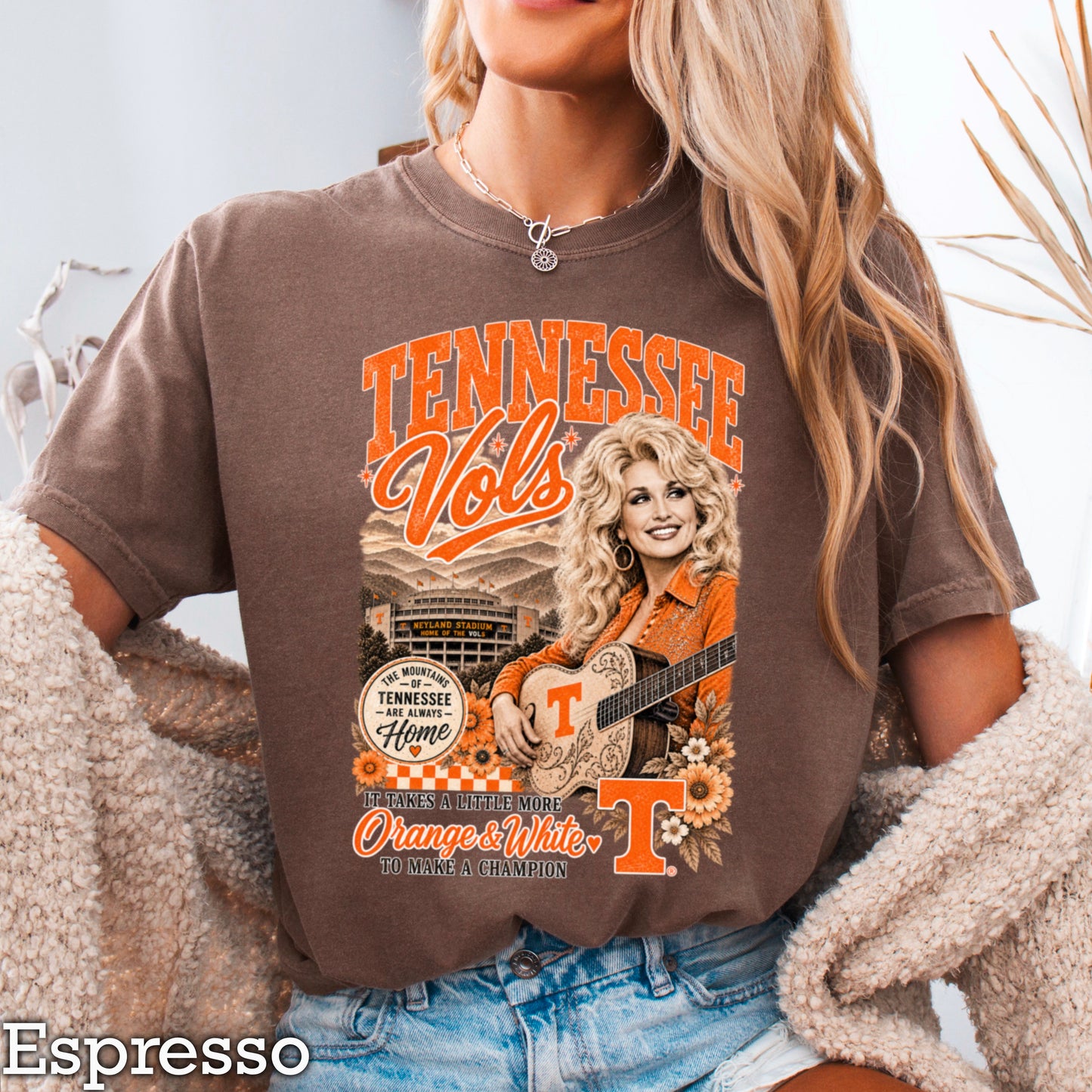 Orange & White Dolly Comfort Color Graphic Tee