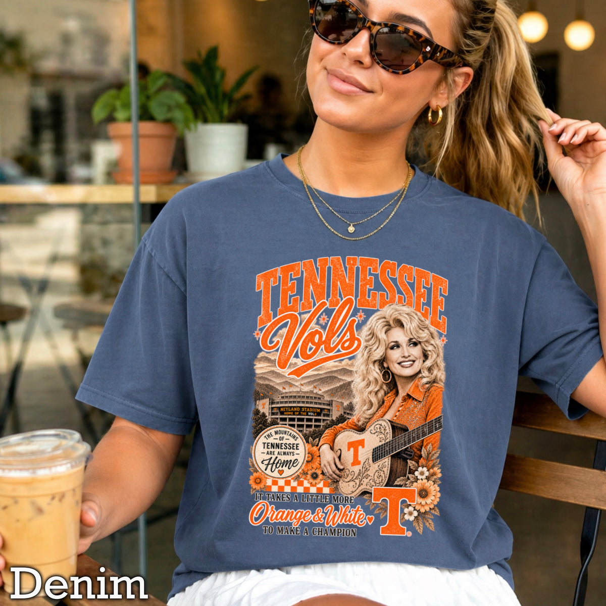 Orange & White Dolly Comfort Color Graphic Tee