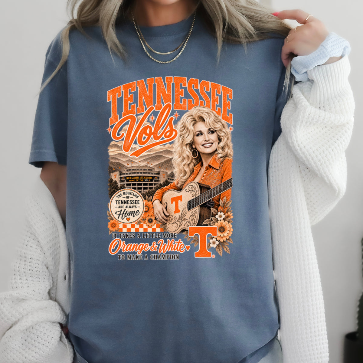 Orange & White Dolly Comfort Color Graphic Tee