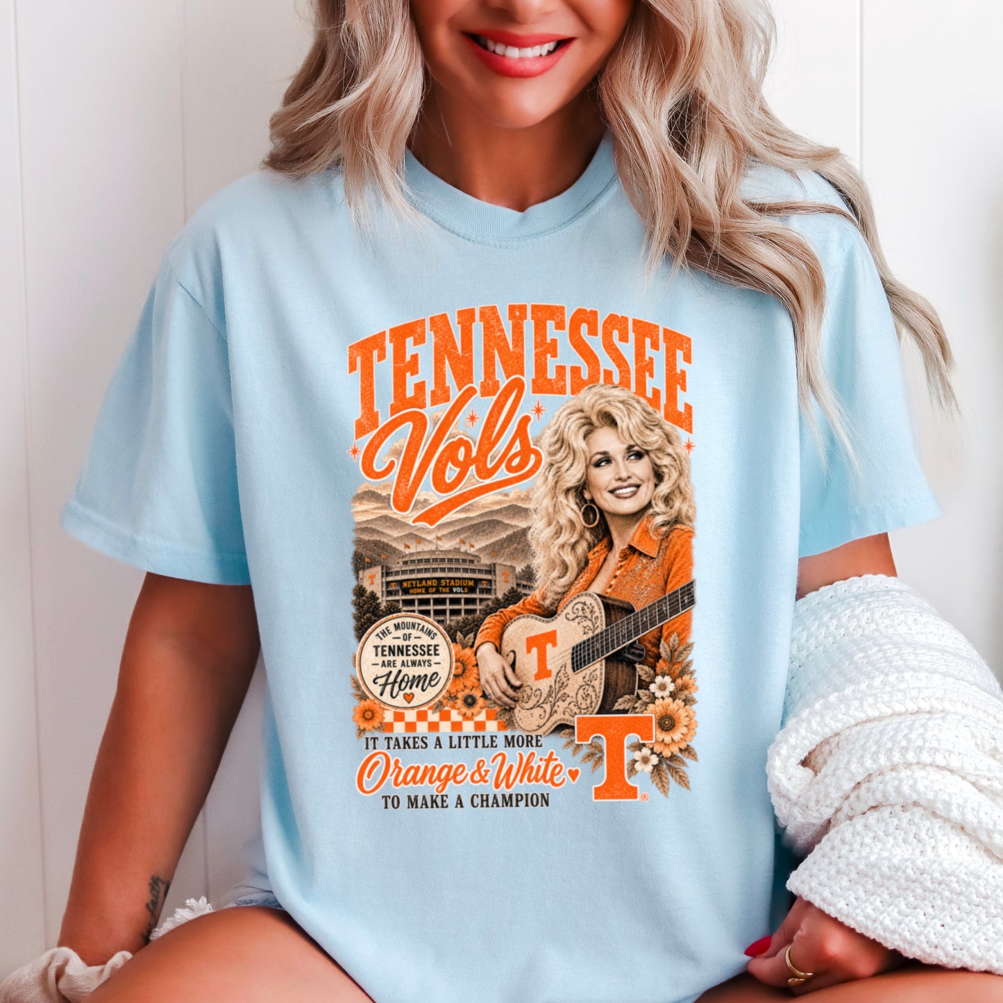 Orange & White Dolly Comfort Color Graphic Tee
