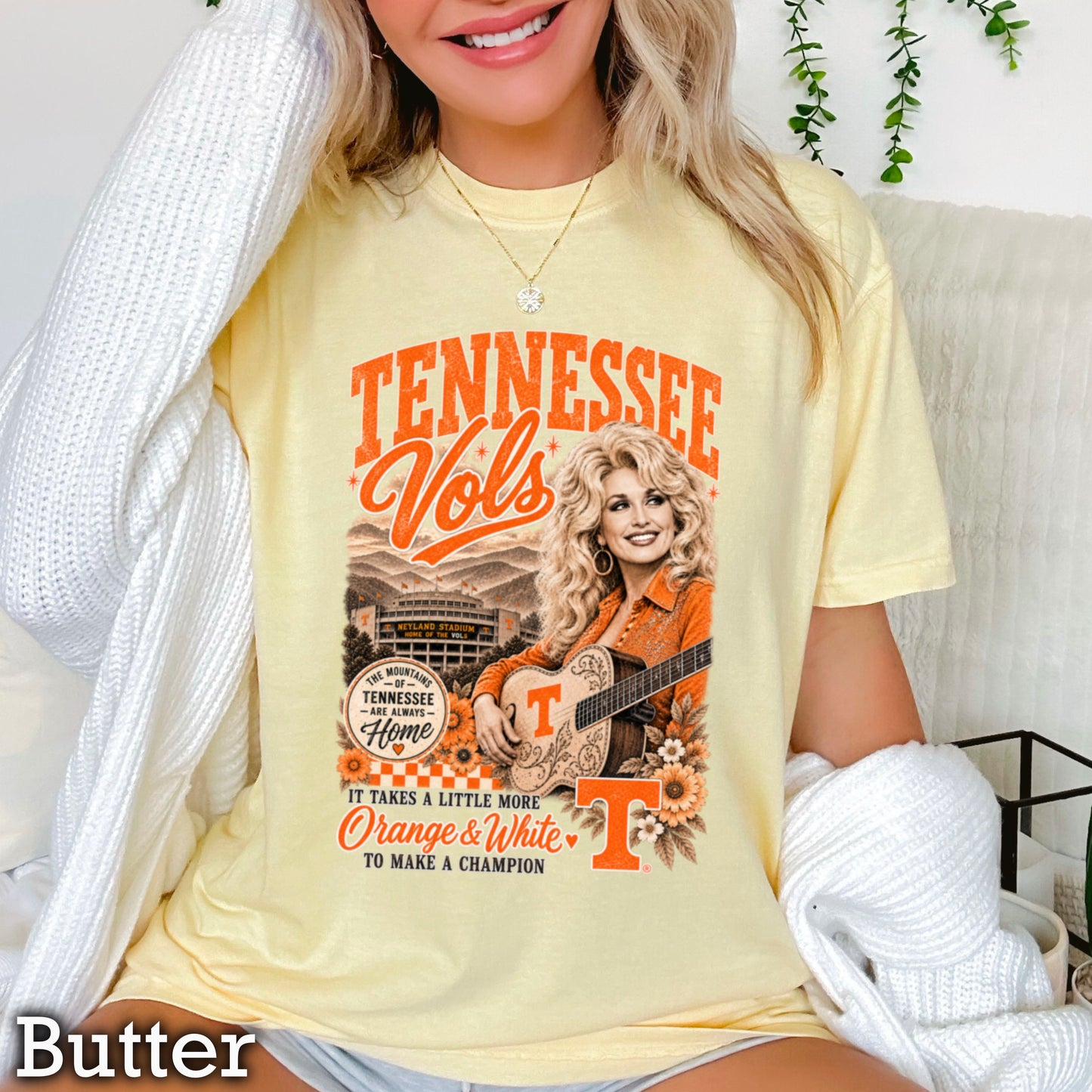 Orange & White Dolly Comfort Color Graphic Tee