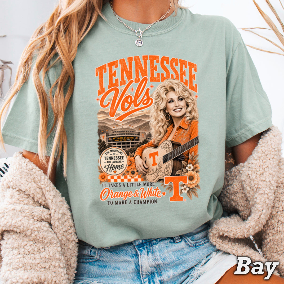 Orange & White Dolly Comfort Color Graphic Tee