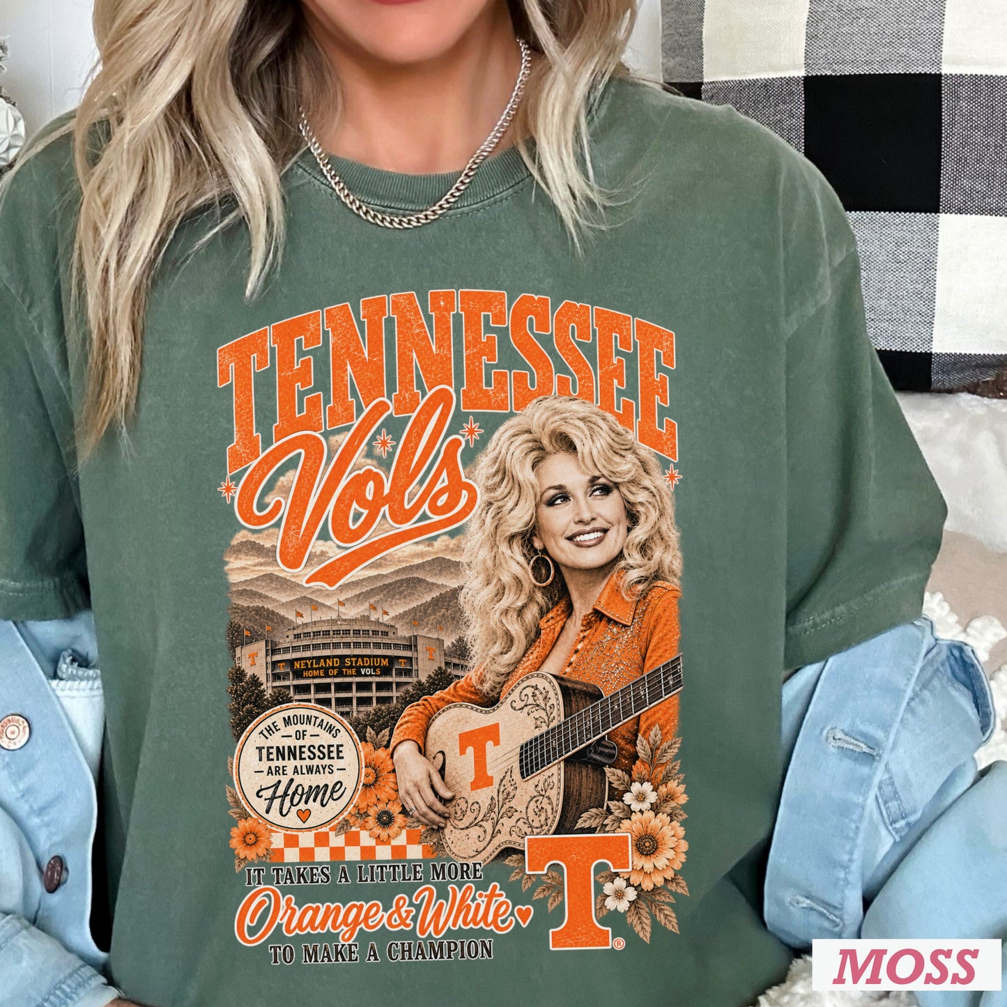 Orange & White Dolly Comfort Color Graphic Tee