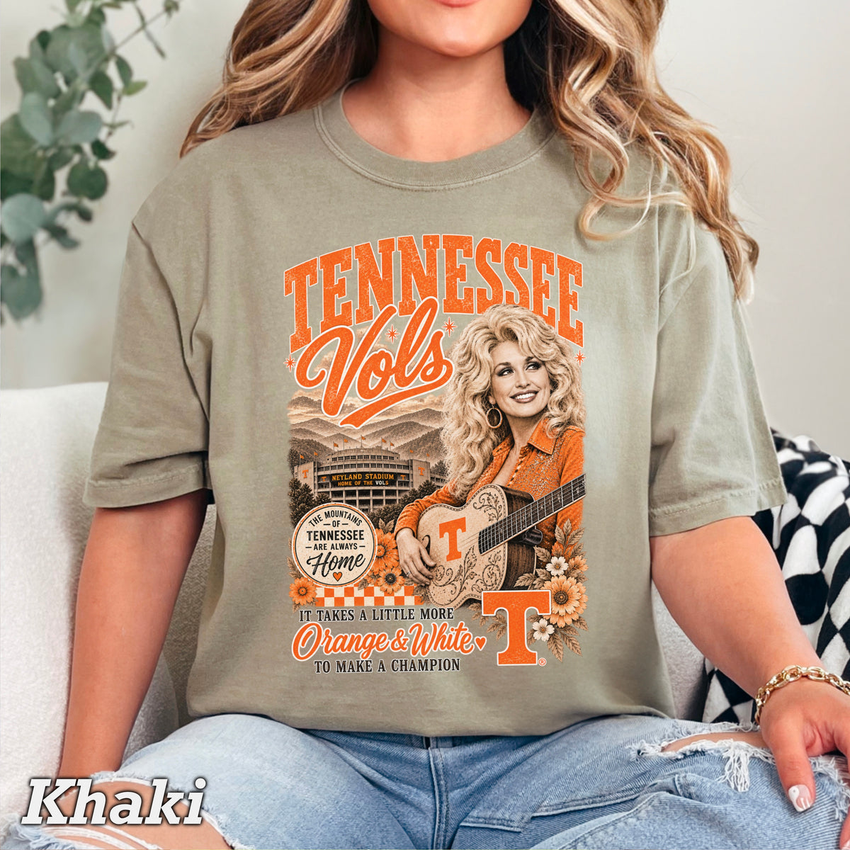 Orange & White Dolly Comfort Color Graphic Tee