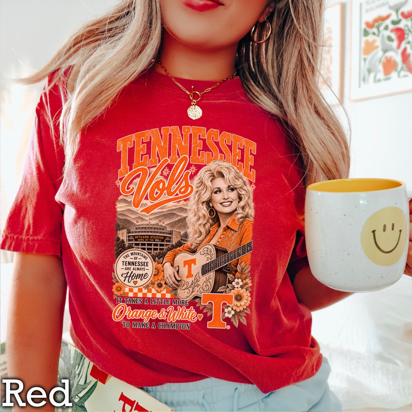 Orange & White Dolly Comfort Color Graphic Tee