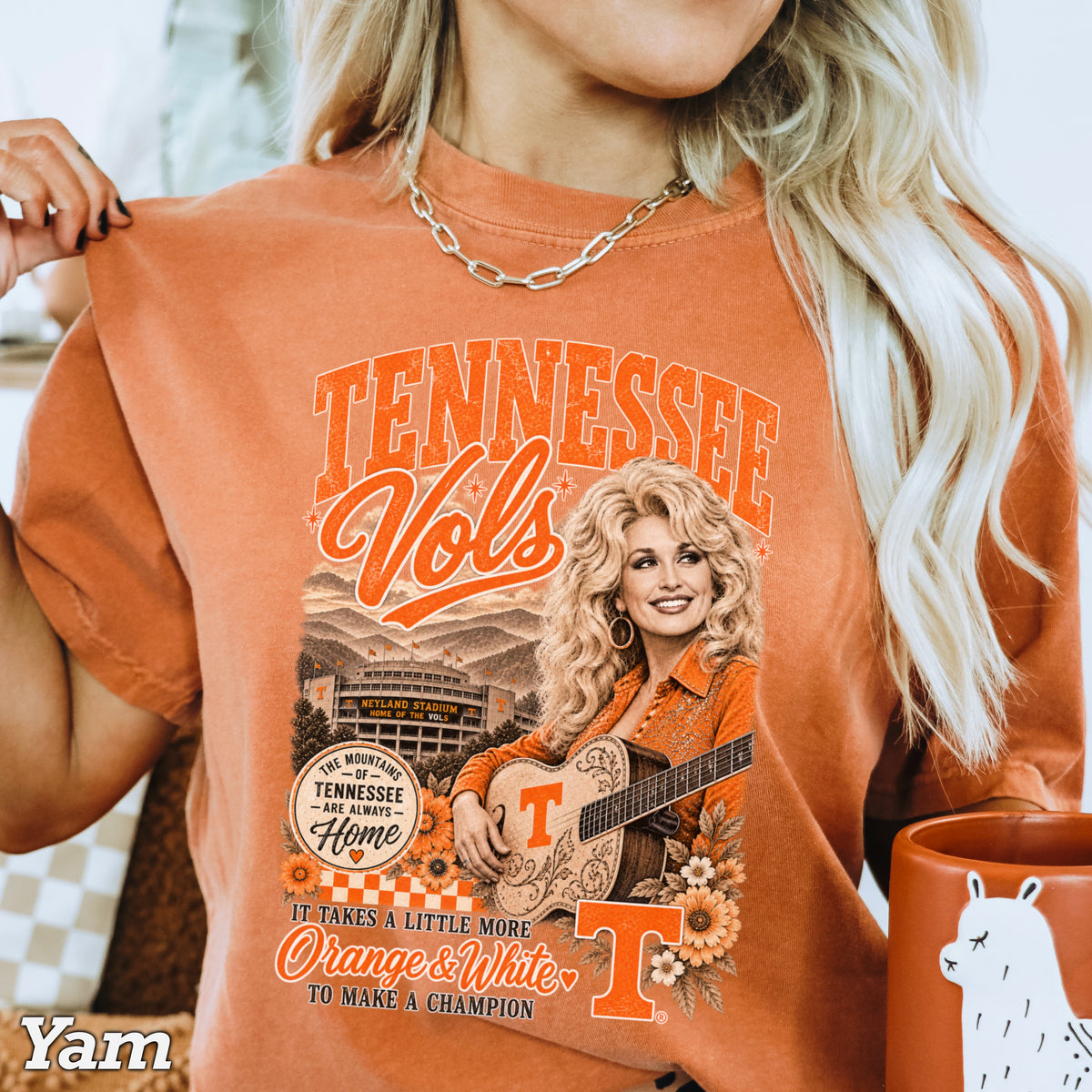 Orange & White Dolly Comfort Color Graphic Tee