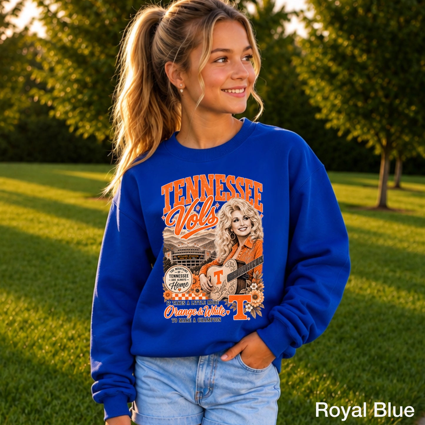 Orange & White Dolly Youth Crewneck Sweatshirt