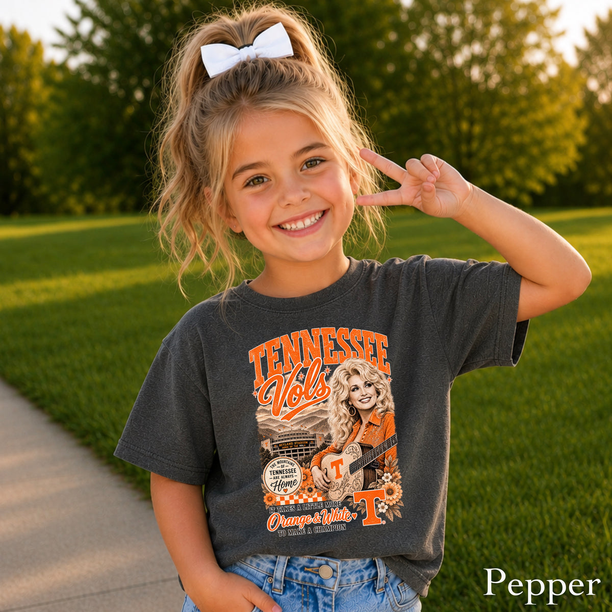 Orange & White Dolly Youth Comfort Color T-Shirt