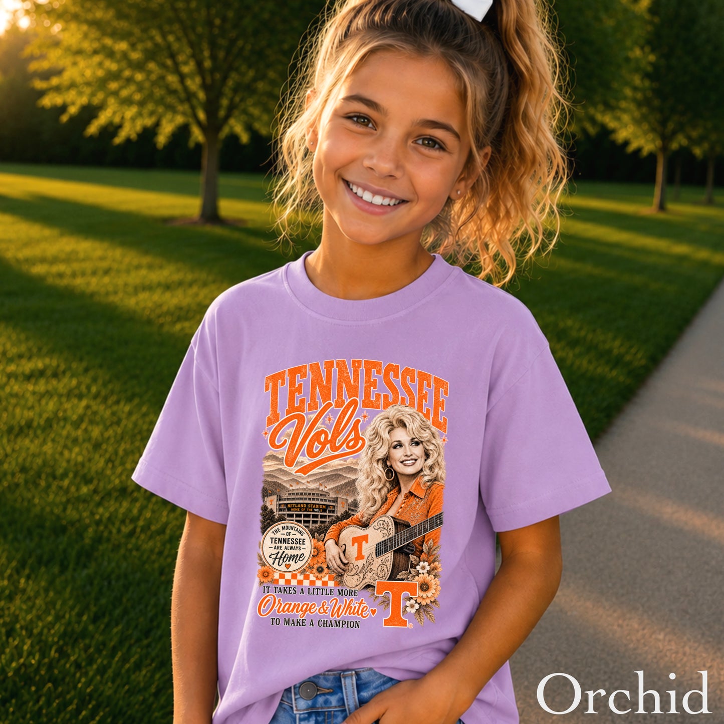 Orange & White Dolly Youth Comfort Color T-Shirt