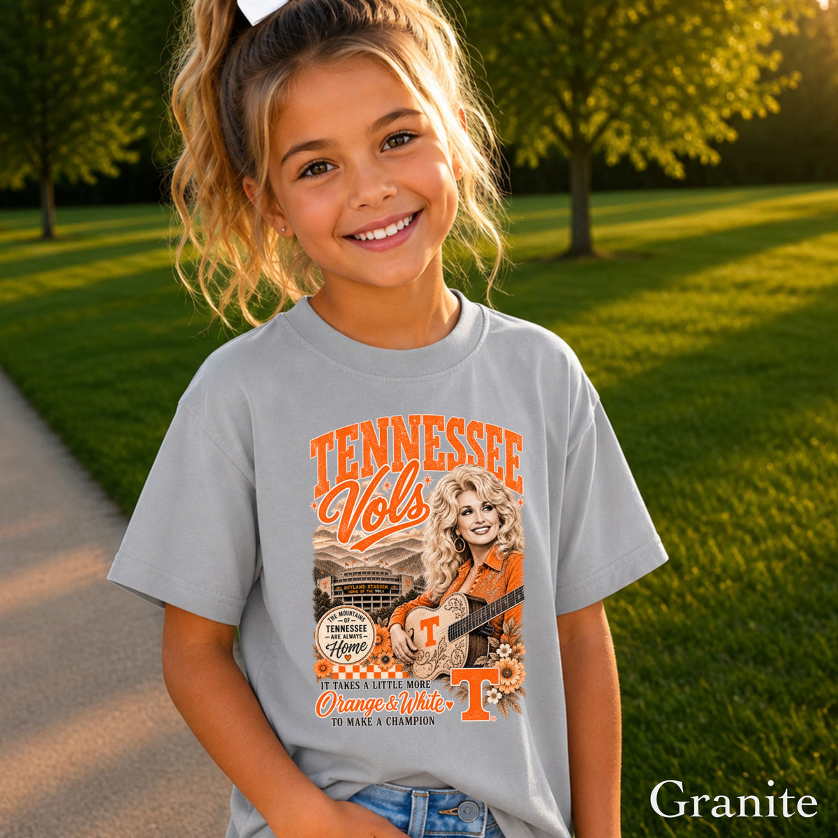 Orange & White Dolly Youth Comfort Color T-Shirt